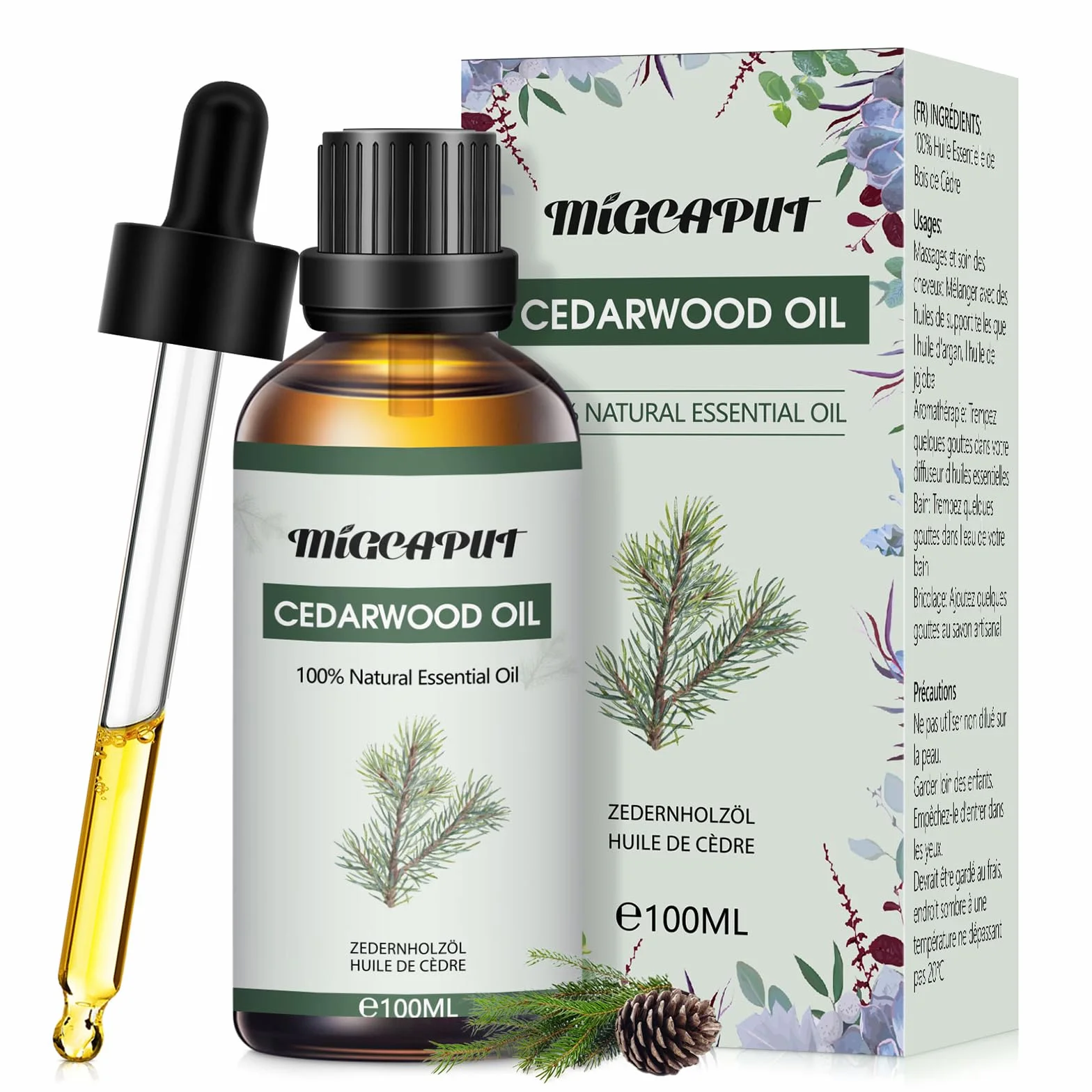 Olejek Eteryczny z Drzewa Cedrowego 100ML 100% Naturalny do Aromaterapii i Masażu