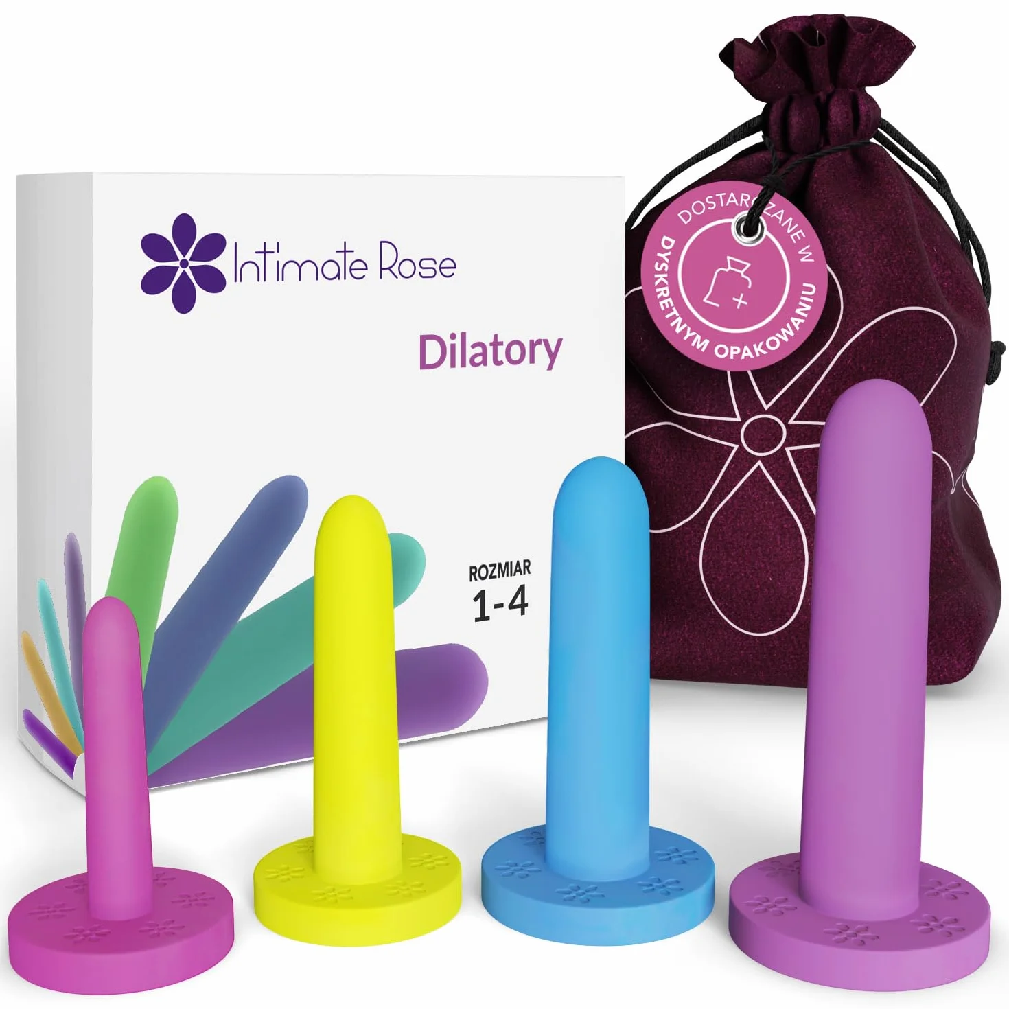 Intimate Rose Dilatory Silikonowe Rozmiar 1-4 – Medyczny Zestaw Dilatorów 4 szt.