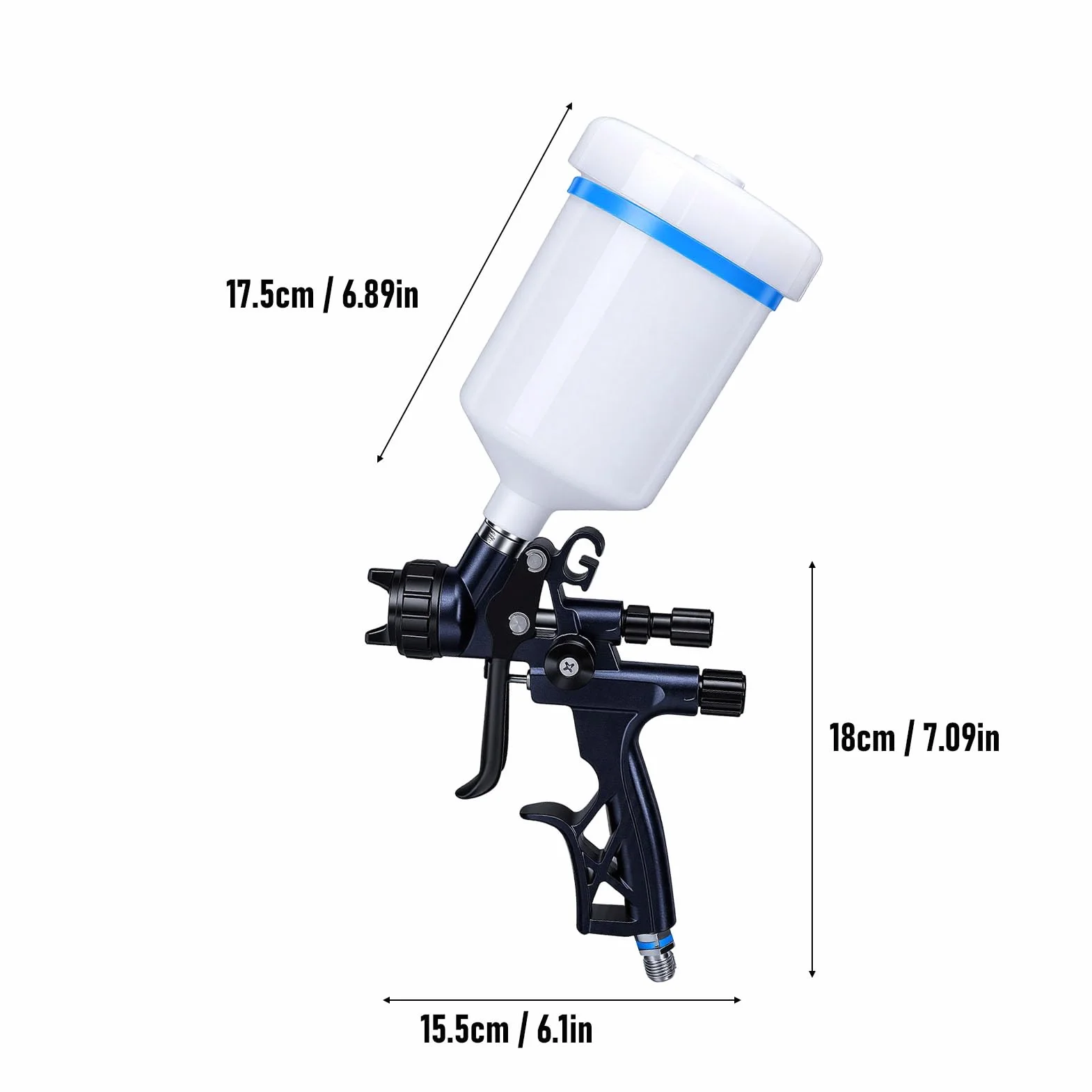 Generic Wysokowydajny Pistolet Natryskowy do zastosowań Motoryzacyjnych i Meblowych z dyszą 1,3 Mm i Kubkiem Wielokrotnego Użytku 600 Ml