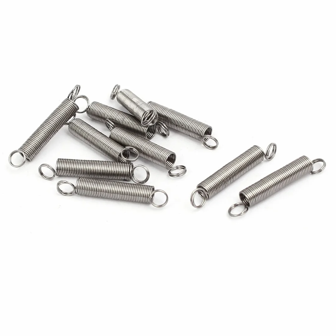 sourcingmap® 10 szt. 0,3 mm x 3 mm x 20 mm 304 stal szlachetna sprężyny zaciskowe srebrny odcień odskakuje sprężyna druciana de