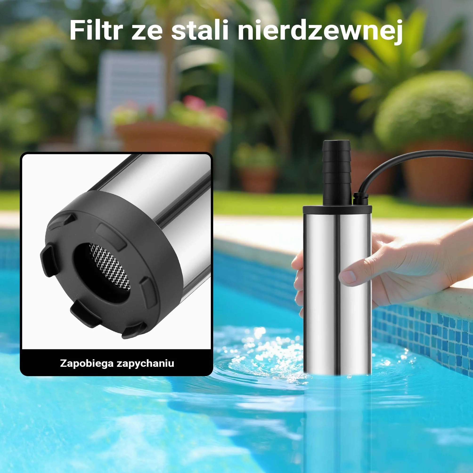Mini pompa Wiltec 12-15 l/min 8500 obr/min 12 V, wylot 16 mm, pompa zanurzeniowa do wody i oleju napędowego, do spuszczania cieczy, odwadniania, pompowania ponad
