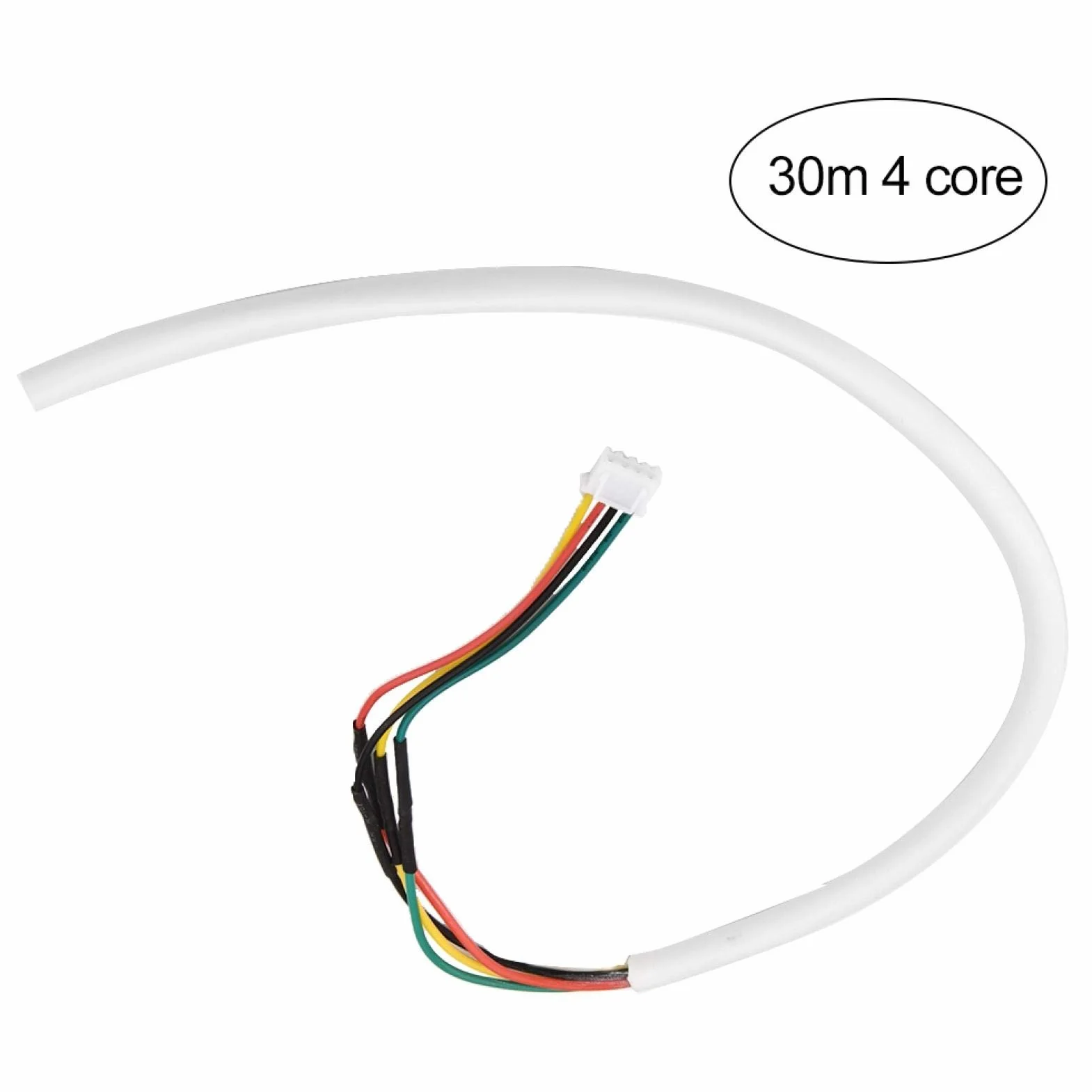 4 rdzeniowy 30 m 0 4 core communication cable 5 mm² okrągły biały elastyczny kabel miedziany , drut miedziany z białym izolacją PCW , do systemu wideo drzwi Przewody elektryczne