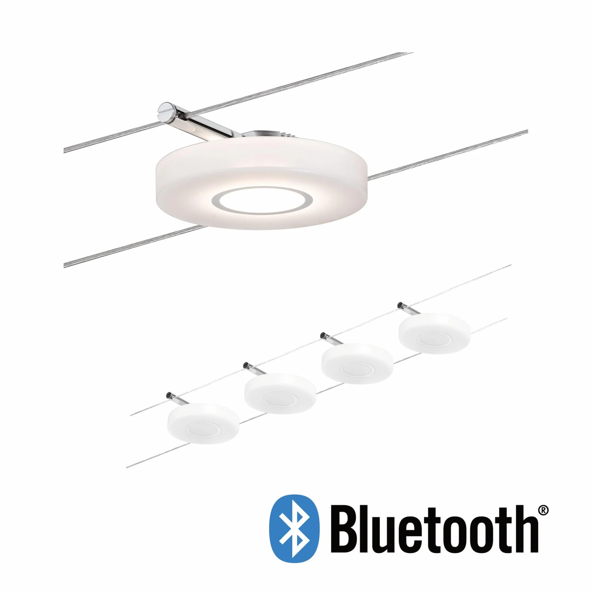 Paulmann 50109 System Linowy Discled 1 Zestaw Smart Home Rozszerzalny Światło Dzienne Biały 4X4W Satynowy Ściemnialny Regulowany Biały Kabel Led,Satynowy,1000 X 13 X 1 Cm, 16.0 Watts