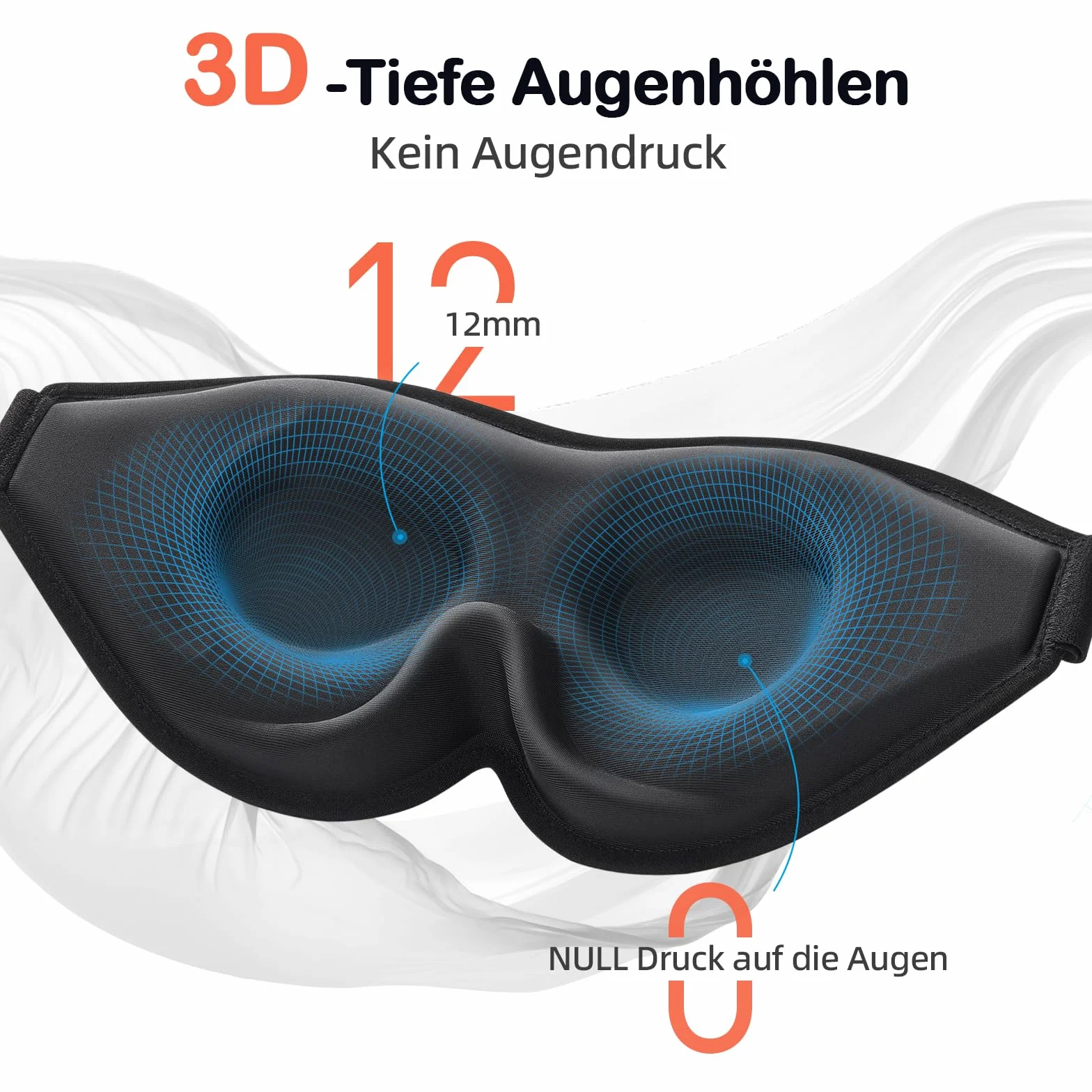 INNELO Maska do spania 3D dla mężczyzn i kobiet, ulepszona wersja 2025 osób śpiących po bokach, w 100% ergonomiczna maska na oczy, z wygodnymi i bez ucisku, czarna