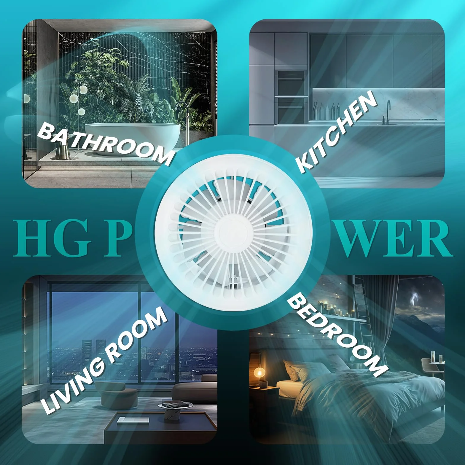 HG Power Wentylator wyciągowy 100mm, 2 kierunki, wentylator łazienkowy z pilotem zdalnego sterowania, 3 prędkości, cichy wentylator z funkcją pamięci do łazienki, kuchni, WC, garażu, piwnicy