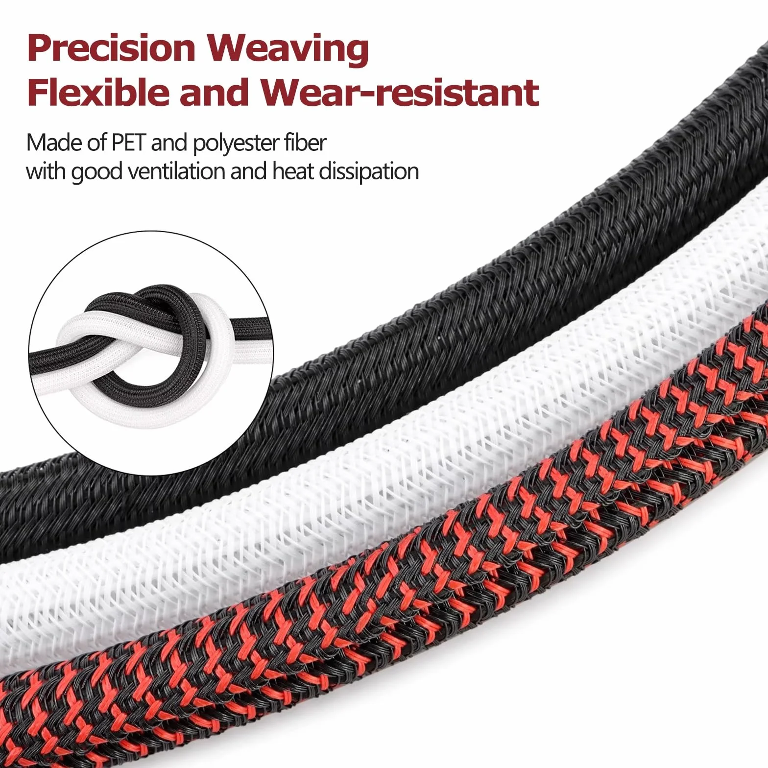 32.8 ft Cable Protective Cover, Cable Organizer Pod biurkiem, Zarządzanie kablami podłogowymi (biały, 0,5 cala - 32,8 stóp)