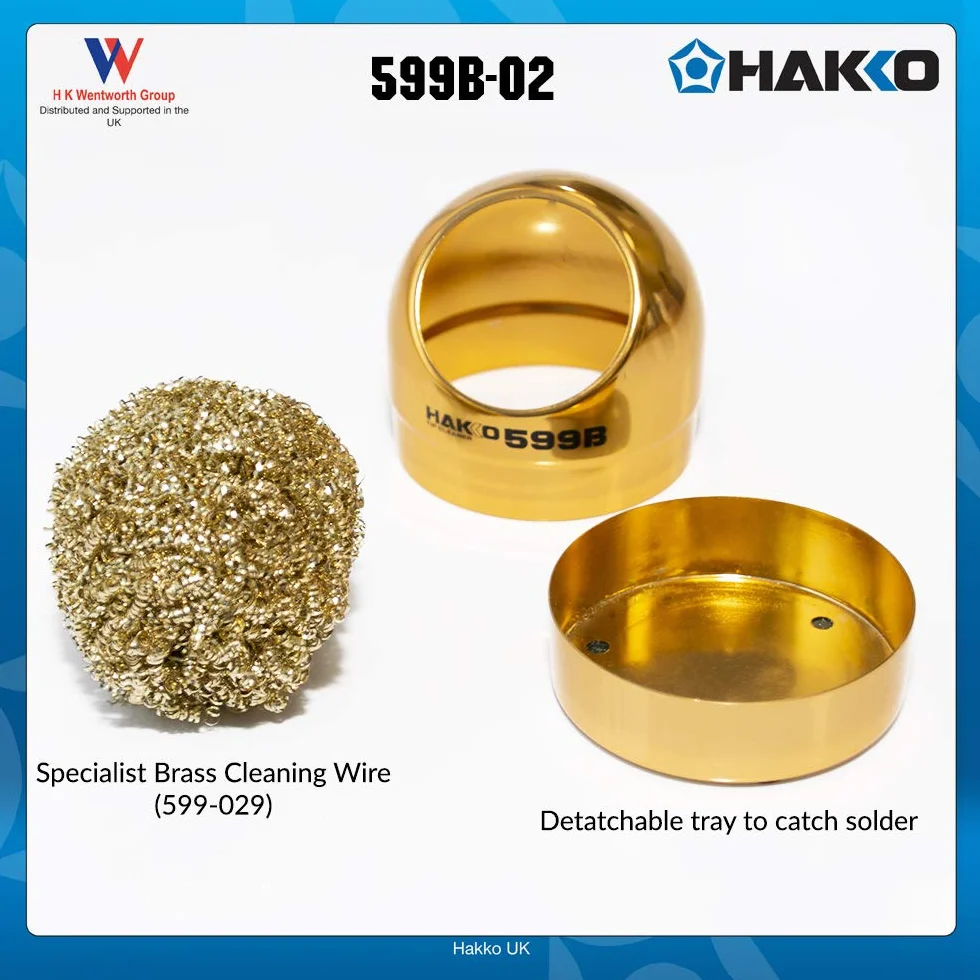 Hakko 599B Mosiężny drut do czyszczenia końcówki lutownicy - bez środka czyszczącego do lutowania wody z podstawą garnka 599B-02