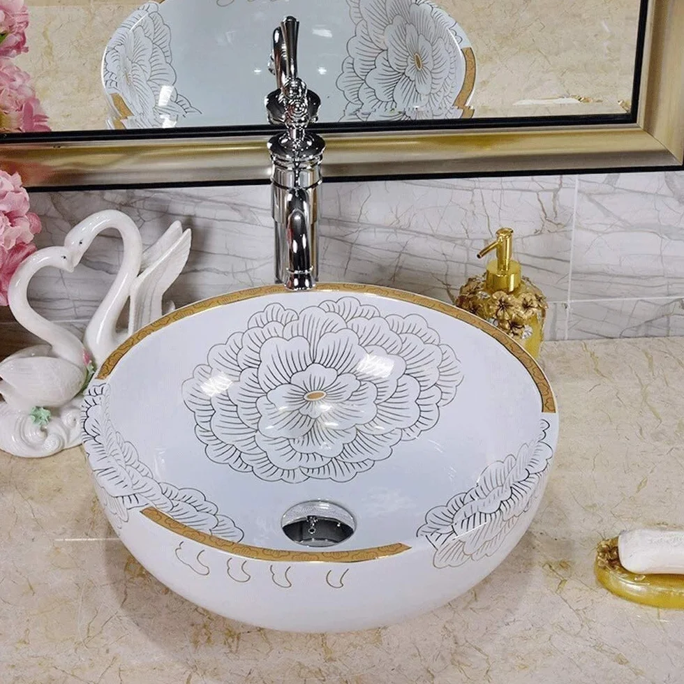 Szafka Pod Umywalkę Z Umywalką, Umywalka Nablatowa, Porcelanowa Umywalka Nablatowa, Ceramiczna Miska Ustępowa, Umywalki Łazienkowe 15 Cali