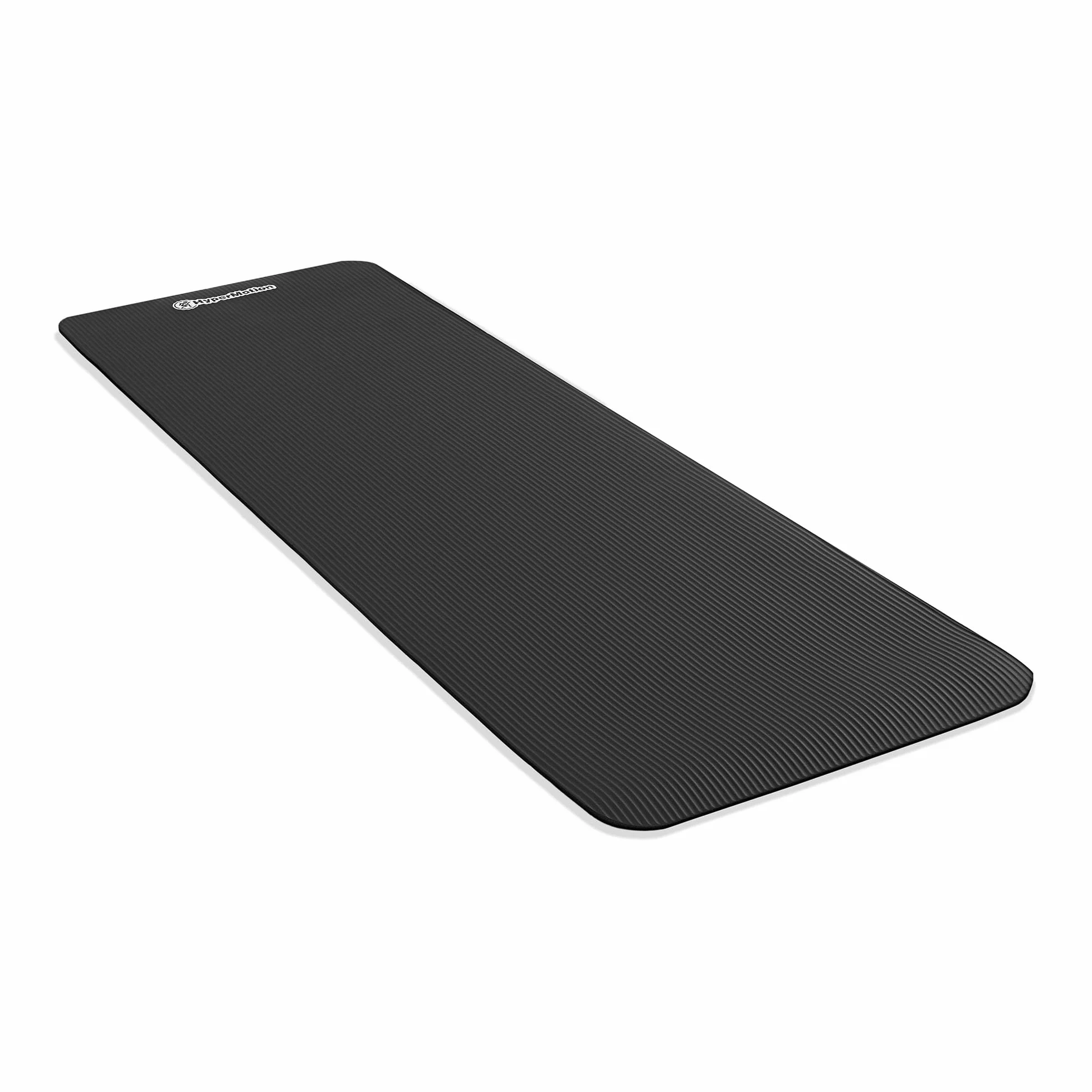 HyperMotion Mata do Ćwiczeń Fitness i Jogi NBR 183x61x0,8 cm Czarna, Antypoślizgowa, 8 mm, z Paskiem do Ćwiczeń i Przenoszenia, do Jogi, Pilatesu i Stretchingu