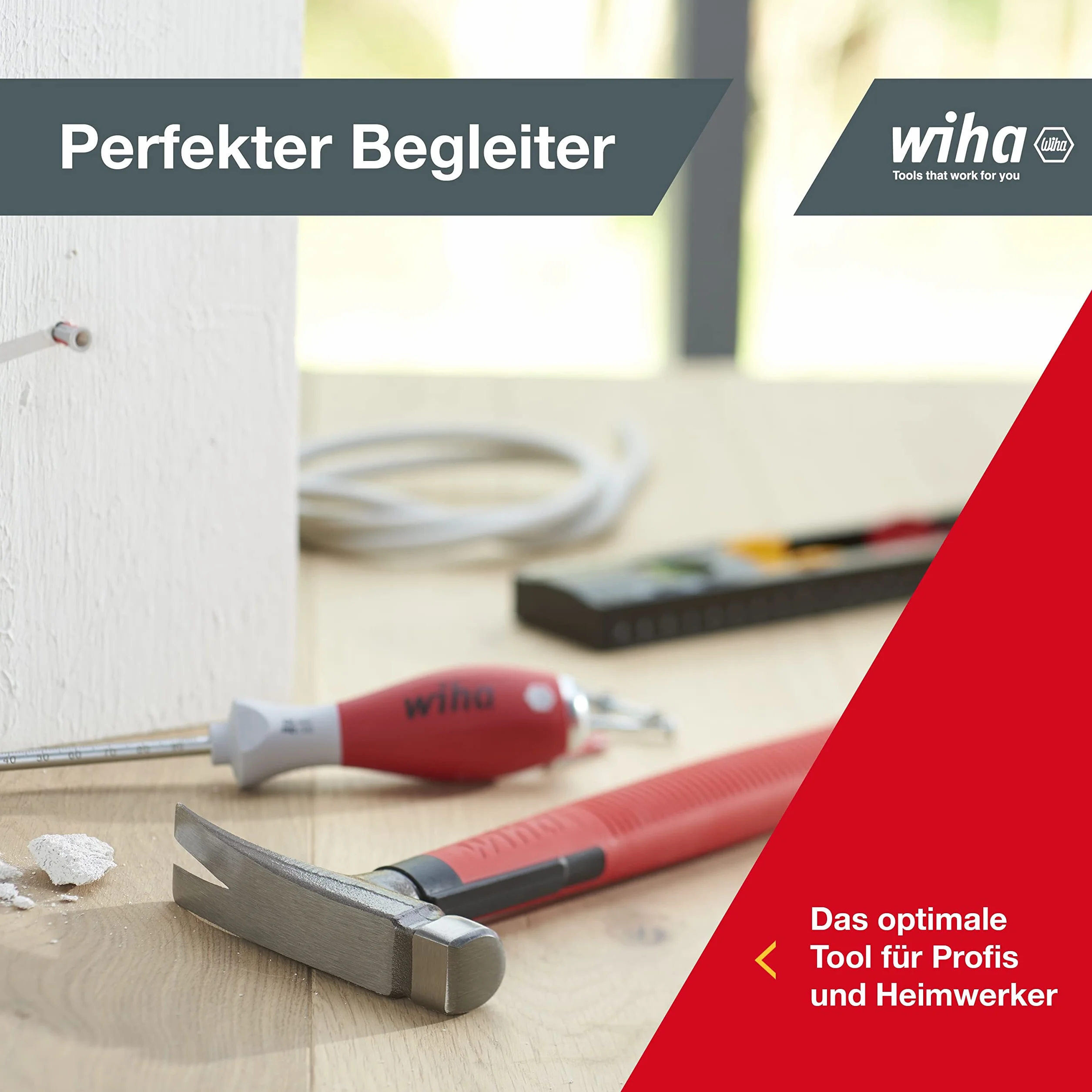 Wiha SB846300E Elektryk, głowica młotka 300 g, czerwona
