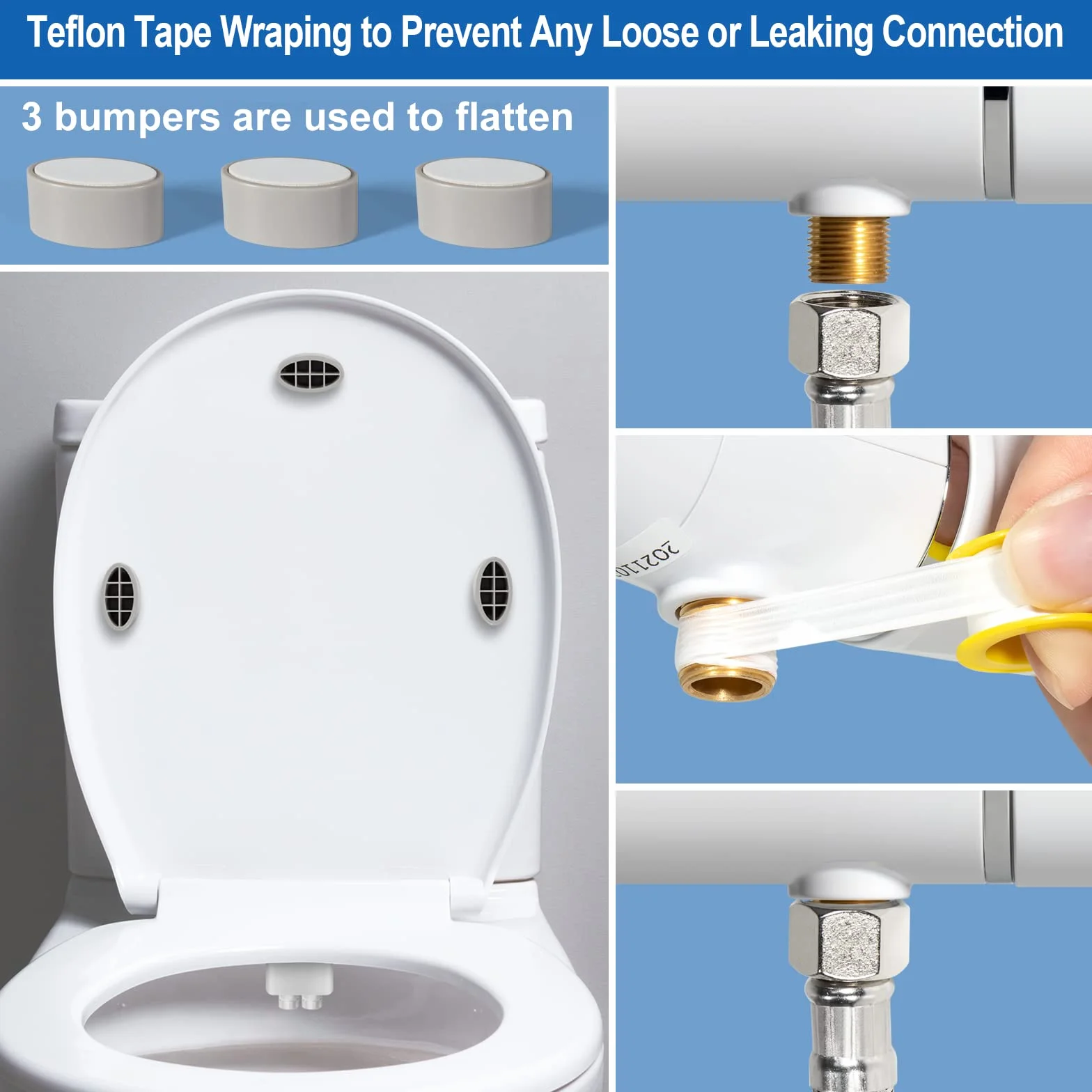 Yolife Bidet, ultracienka nasadka bidetowa do toalety z nieelektryczną, samoczyszczącą podwójną dyszą (czyszczenie tyłu/kobiece), regulowane ciśnienie wody (z wężem 2 m)