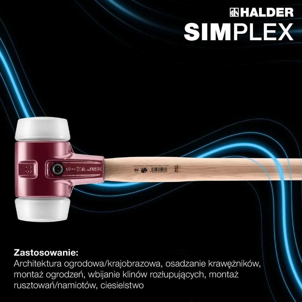 Młotek kowalski z miekkim bijakiem SIMPLEX Superpłastik 125mm HALDER