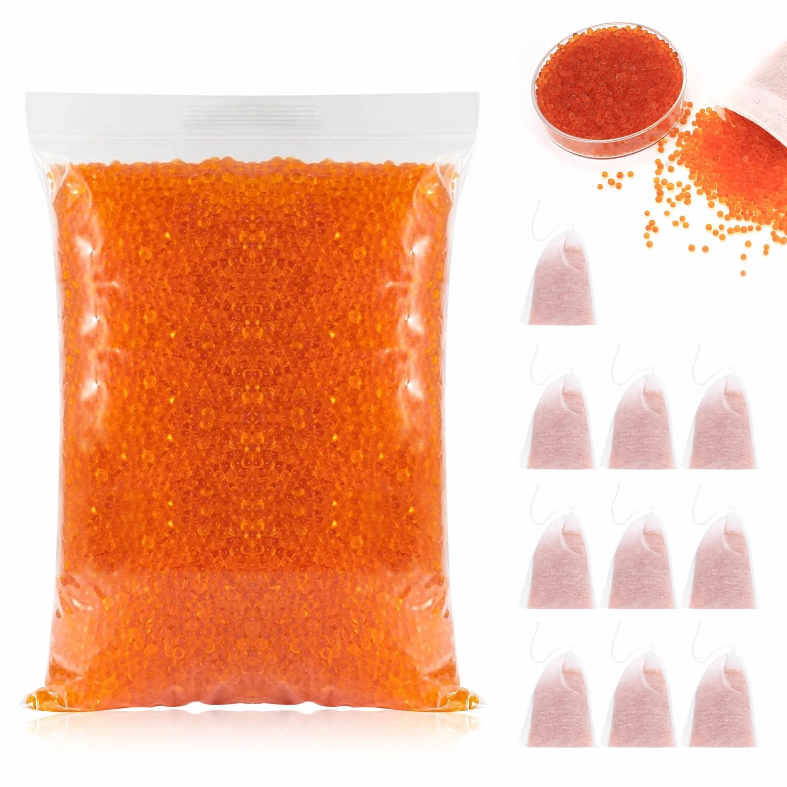 Żel krzemionkowy, regenerujący, osuszający, 400 g, zmiana koloru w przypadku wilgoci, wielokrotnego użytku, żel krzemionkowy, osuszacz do drukarki 3D, kuchni, elektroniki (+ 10 worków filtrujących)