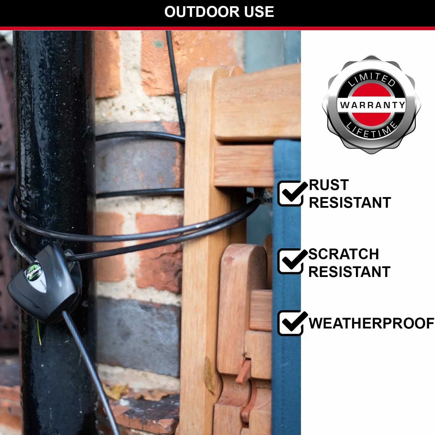 Master Lock 8428EURDPRO Cavo Regolabile Antifurto da 30 cm a 1.8 m, Python, Ottimo per Strumenti, Attrezzature Sportive, Mobili da Giardino