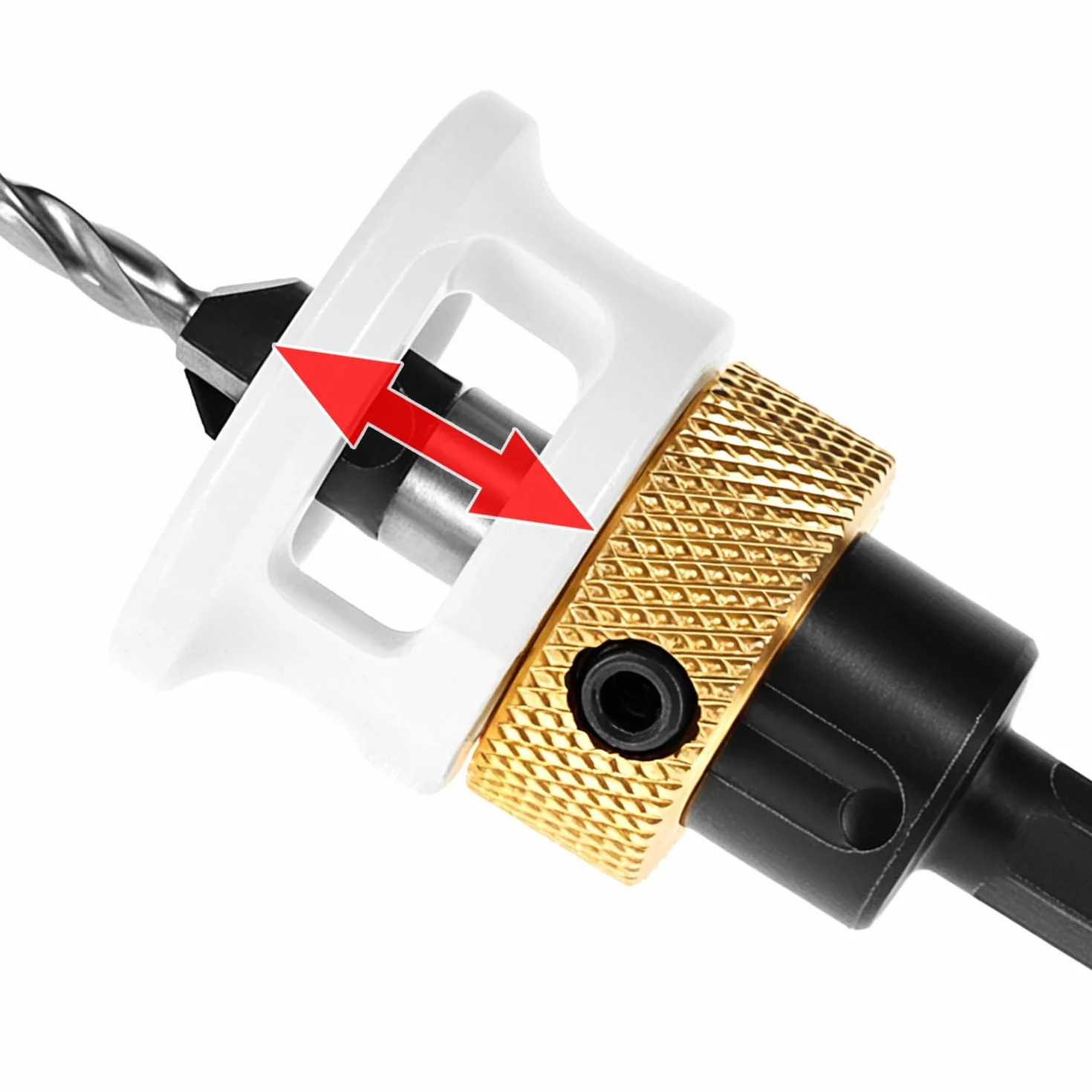QWORK® 6-częściowy zestaw wierteł z ogranicznikiem głębokości, Ø 2,8/3,2/3,5/4 mm x 8 mm, HSS-M2, wiertła do drewna do precyzyjnych otworów wpuszczanych, chwyt sześciokątny 1/4"