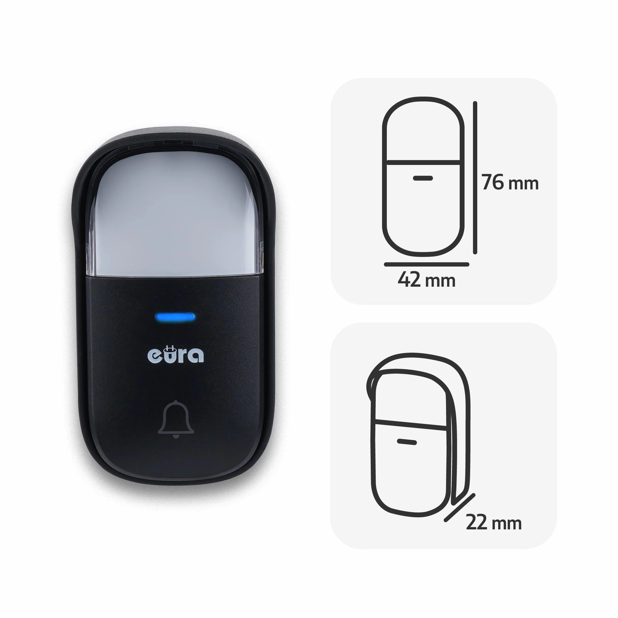 EURA WDP-52A3 dzwonek do drzwi czarny