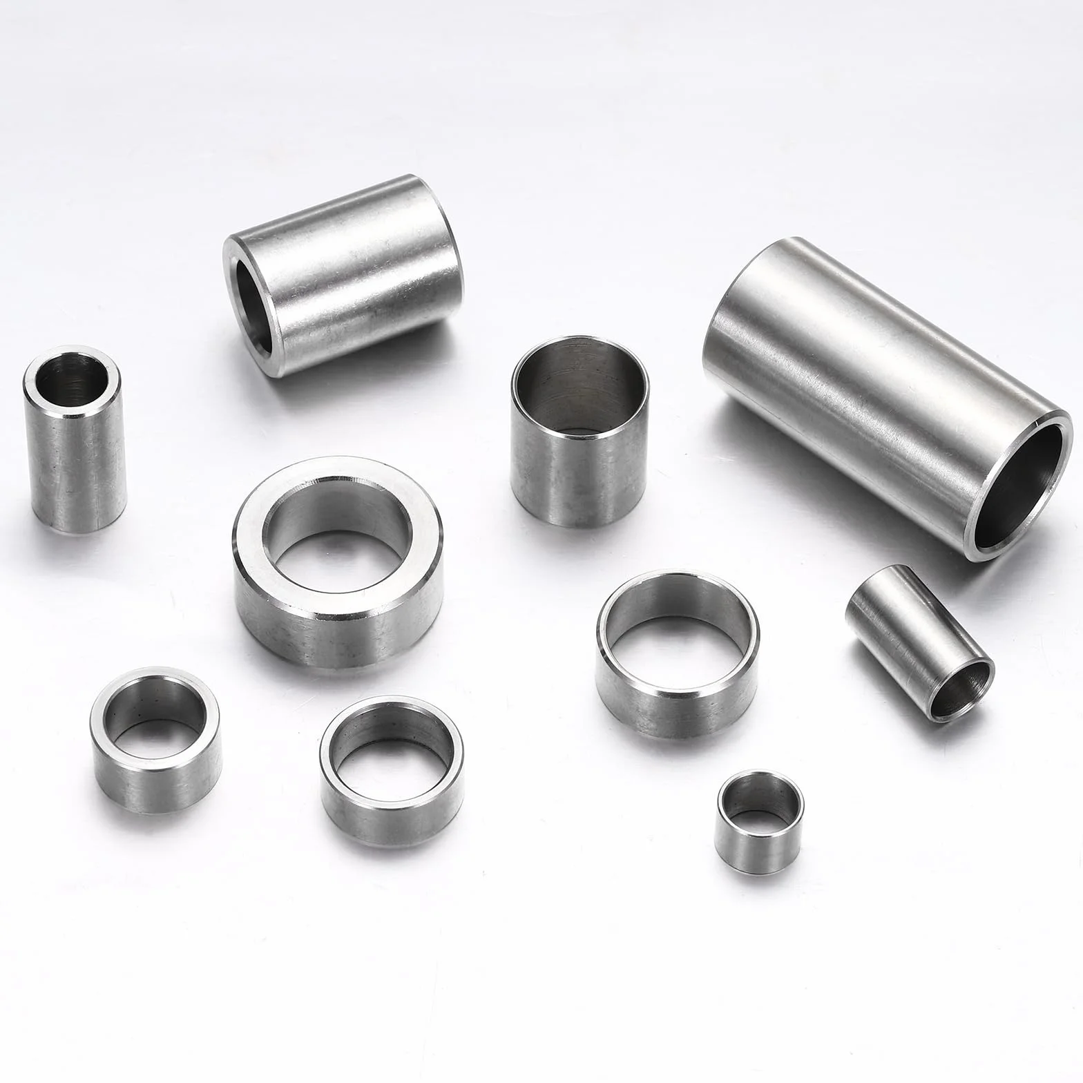 QUARKZMAN 6 szt. Metalowy element dystansowy, M10 przekładki ze stali nierdzewnej 304, 10 mm ID x 16 mmOD x 12 mm długości, okrągły, bez gwintu, gładkie wykończenie śruby, srebrny