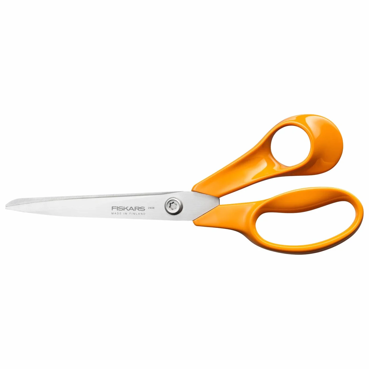 Fiskars Classic Uniwersalne nożyce dla majsterkowiczów, praworęczne, długość całkowita: 21 cm, ulepszona śruba Torx i ergonomiczny uchwyt, wysokogatunkowa stal/plastik, pomarańczowy, 1075034