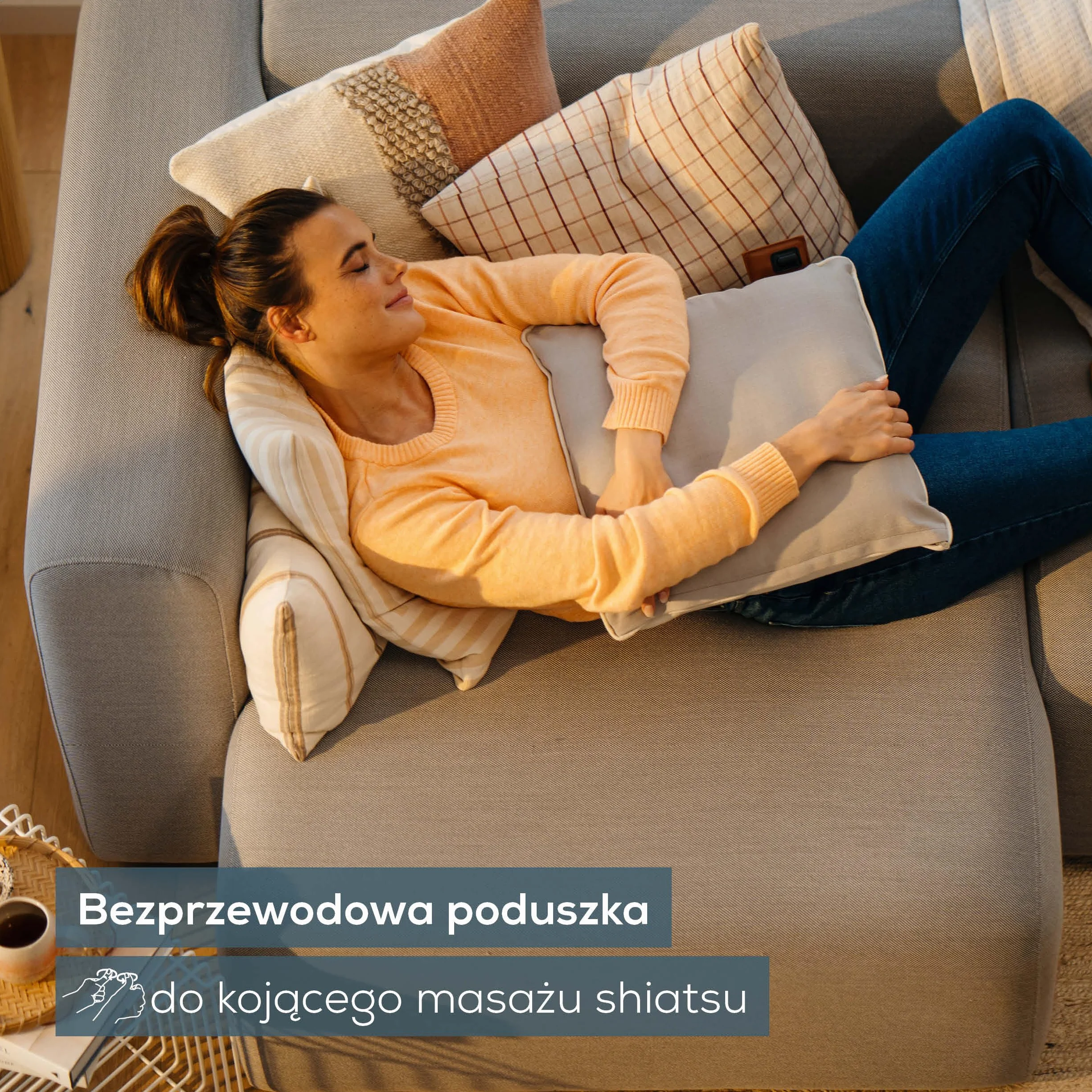 Beurer MG 139 akumulatorowa poduszka do masażu z funkcją ogrzewania, bezprzewodowa poduszka do masażu Shiatsu, włączane ciepło, wyprodukowana z materiału pochodzącego z recyklingu, można prać w
