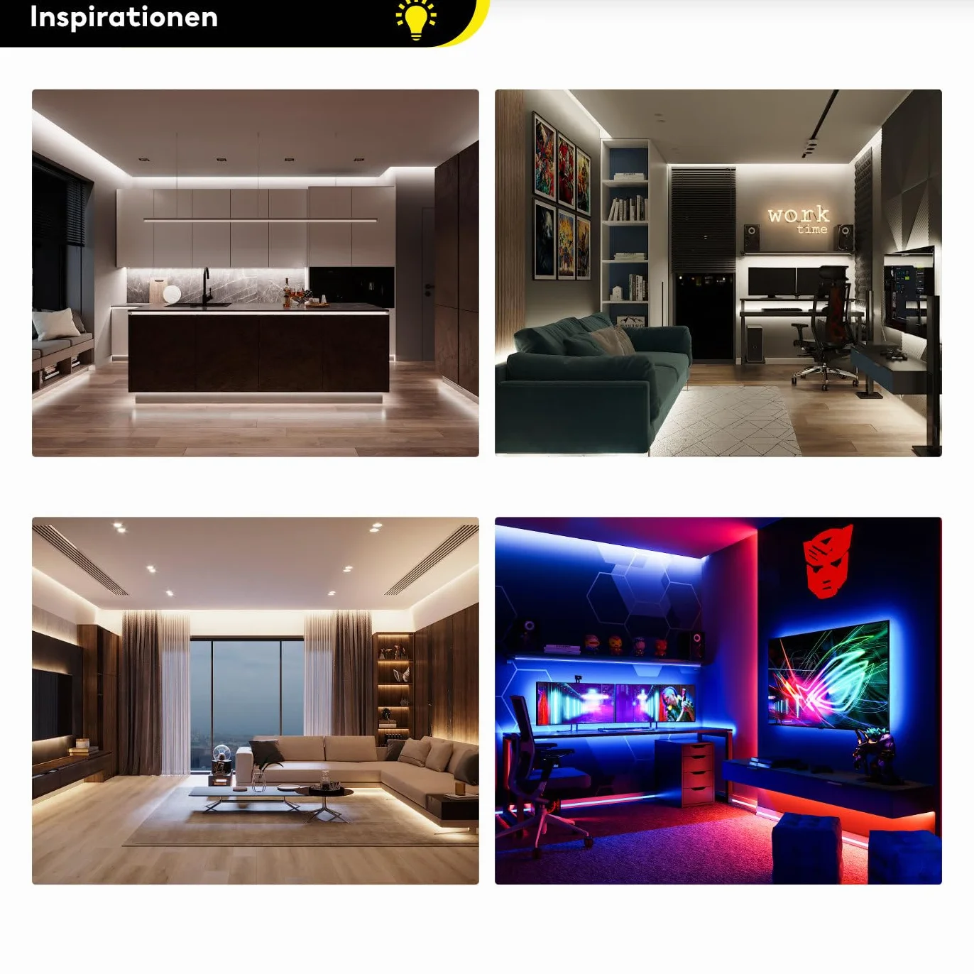 Anodowany profil aluminiowy LED, 150 cm, profil do zabudowy, przezroczysta osłona, do taśm LED 16 mm, kompatybilny z Philips Hue, 1,5 m, Ems