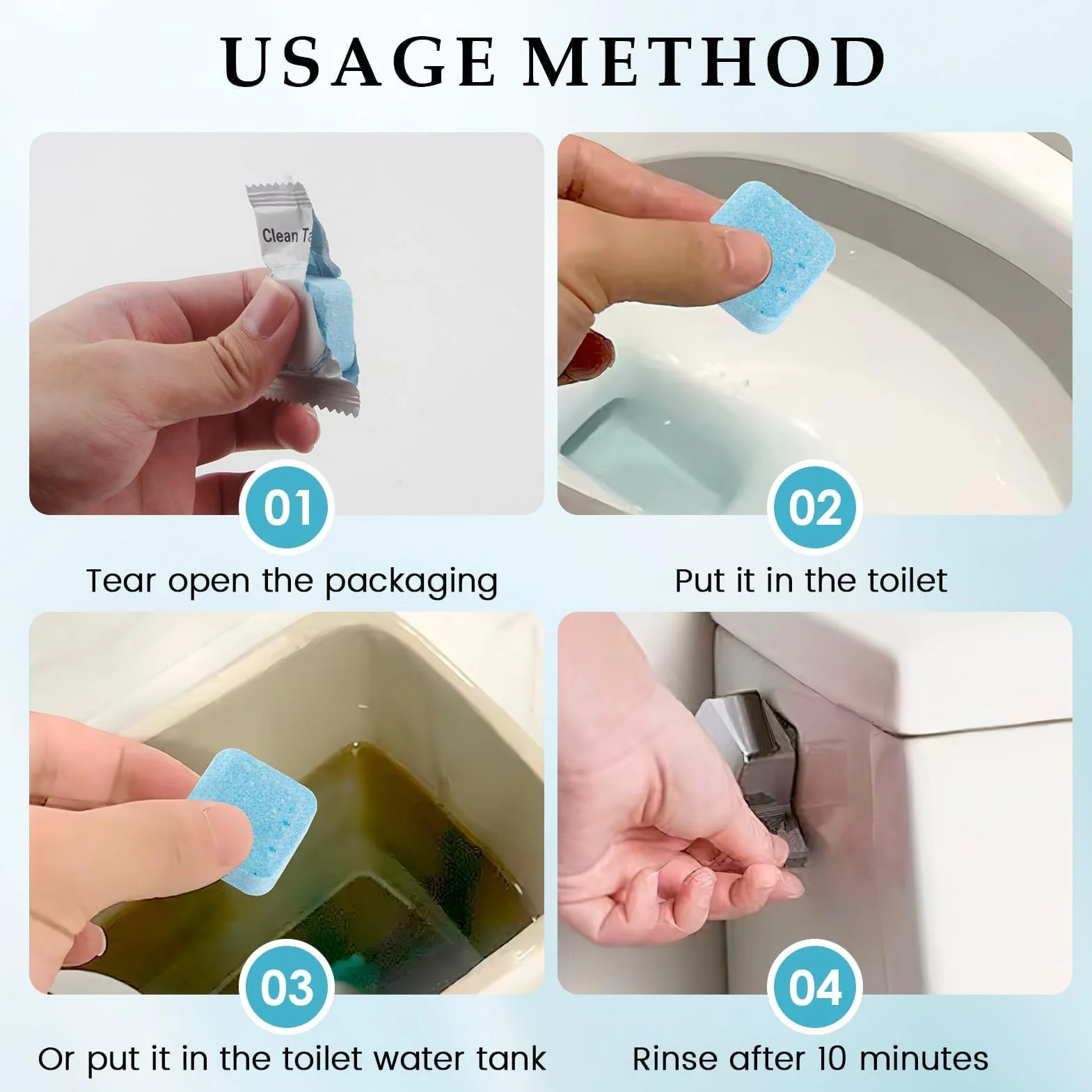 WC Aktiv Tabs, silny środek do czyszczenia toalety przeciwko kamieniu wapiennemu i moczowi, Wc Frisch, środek do czyszczenia WC, środek do czyszczenia toalety, środek czyszczący, Cleaning Block wc