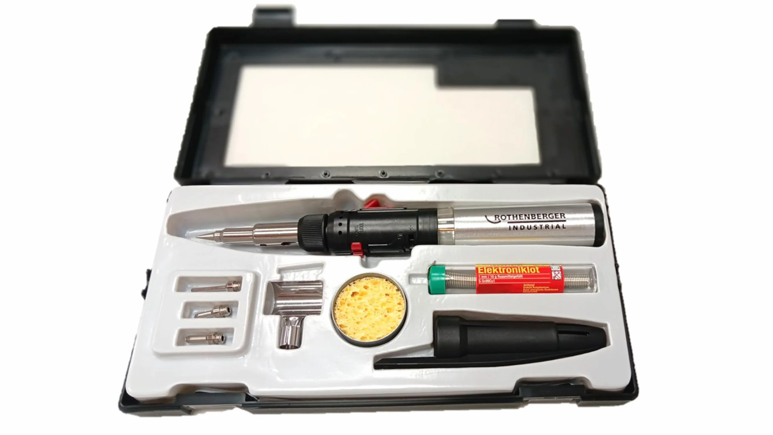 ROTHENBERGER Industrial Hot Pen Piezo, lutownica gazowa, 10-częściowy, w praktycznej walizce z tworzywa sztucznego, 36060