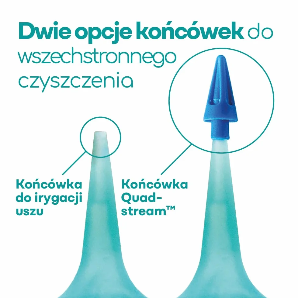 Zestaw do Czyszczenia Uszu Medi Grade z Gruszką 75 ml, Miękka Końcówki Quad-Stream