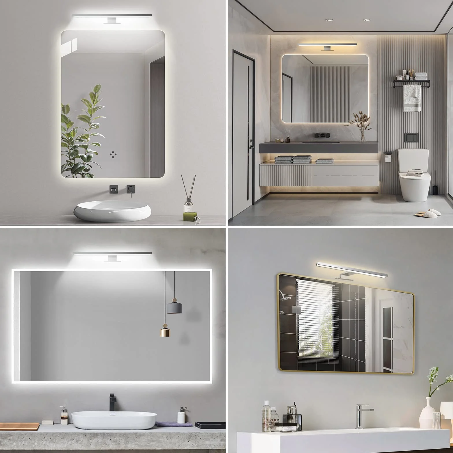 KYOTECH Lampa LED nad lustro łazienkowe 12W 400mm 800lm IP44 ściemniana z pilotem