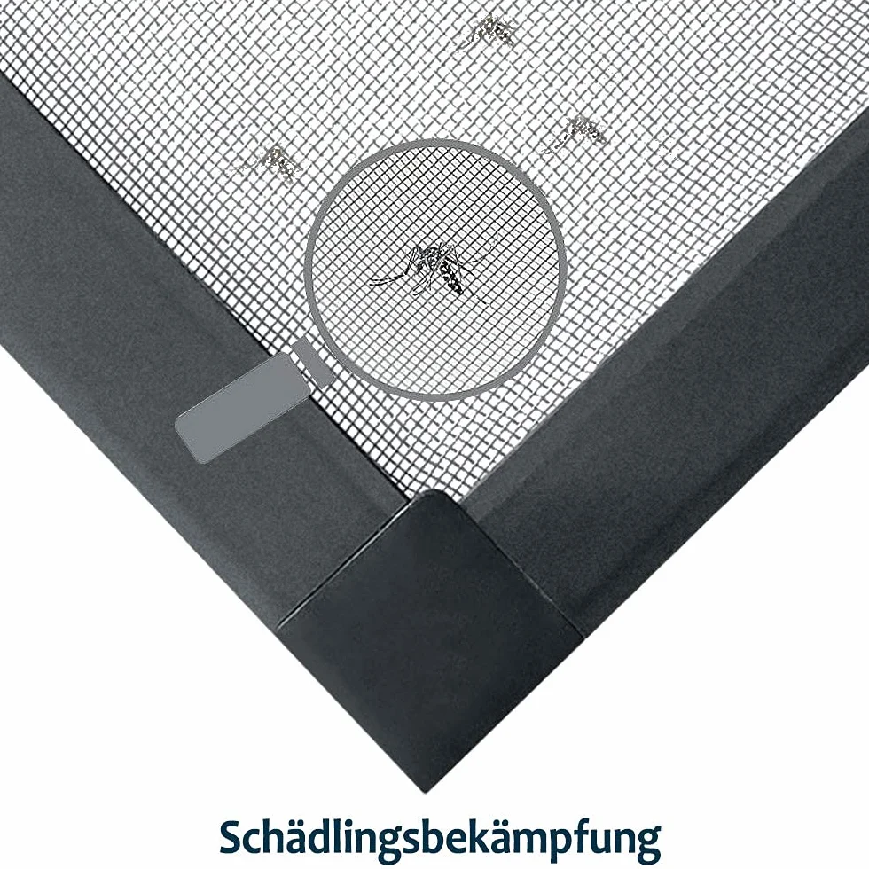 Froadp 120×140cm Siatka Przeciw Owadom na Okno z Białą Ramką Aluminiową Włókno Szklane Moskitiera Wysuwana na Kurz bez Wiercenia Wysuwana Siatka na Muchy dla Tarasów Balkonowych (Antracyt)