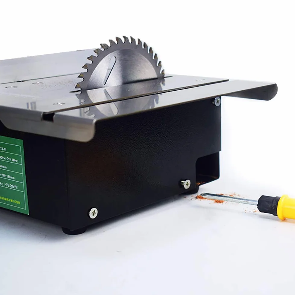 AC 100 – 240 V mini pilarka tarczowa DIY, obróbka drewna, akryl PCB, precyzyjna maszyna do cięcia na biurko, model "zrób to sam", piła łańcuchowa 110 mm, 12000 obr./min (B)