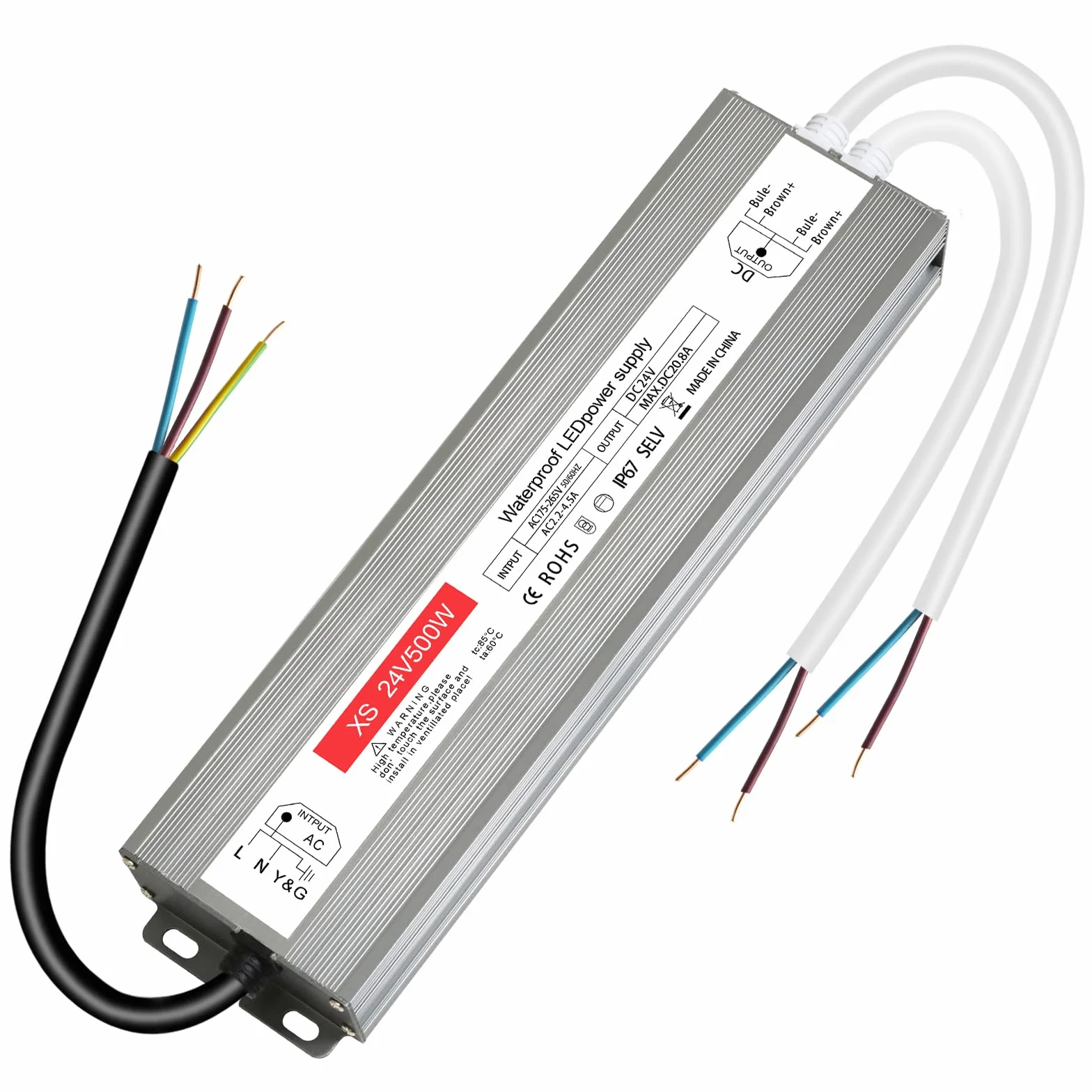 Transformator LED 24 V 20,8 A, IP67 wodoszczelny transformator LED 24 V 500 W, transformator 230 V na 24 V, zasilacz LED 24 V, transformator LED 24 V, transformator LED 24 V, MR11 MR16