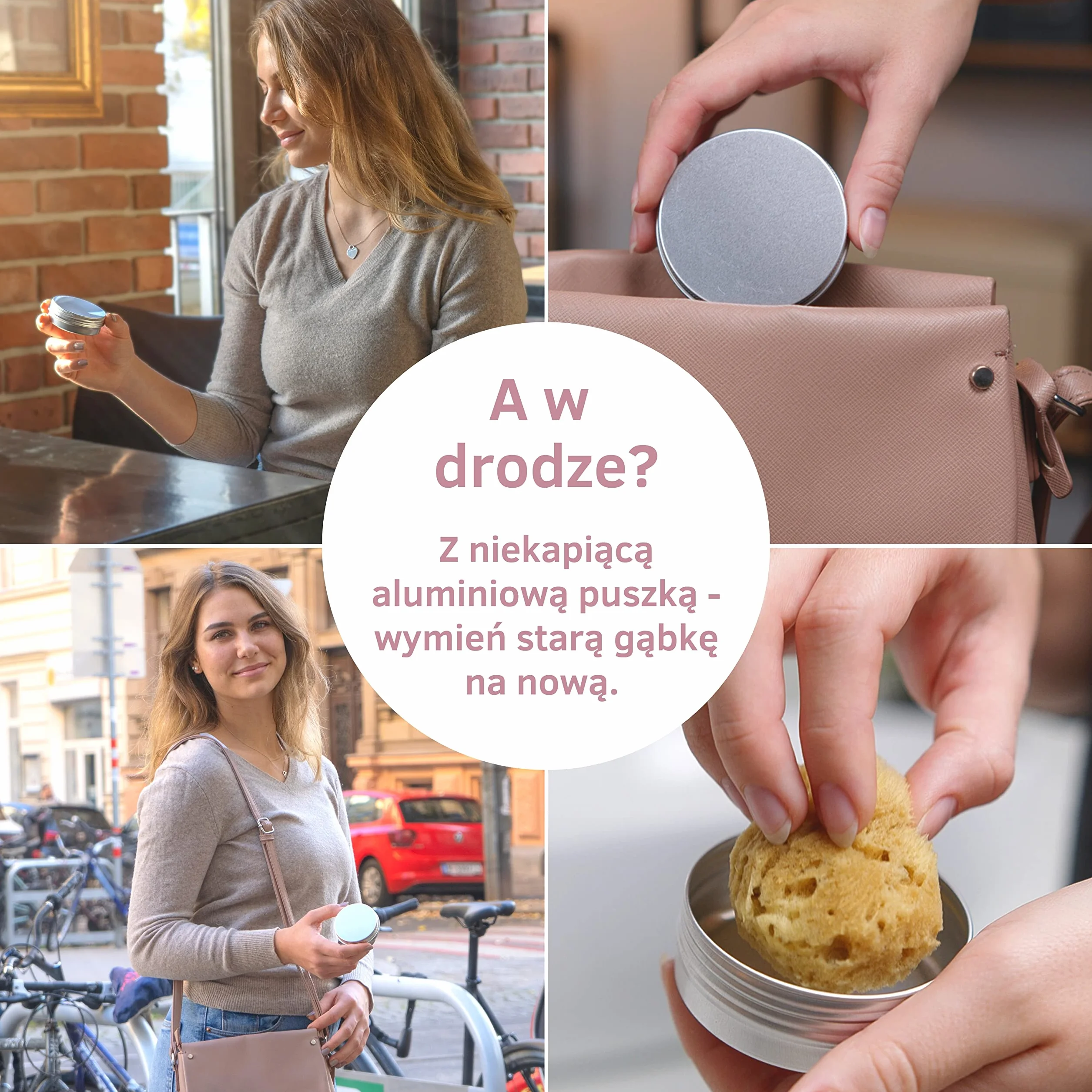tom&pat® Naturalna gąbka menstruacyjna z nitką • alternatywa dla tamponów • zmywalna • Dermatest doskonały • pojemnik podróżny • jakość premium Grecja (Roz. S, 5 x 3-5 cm)
