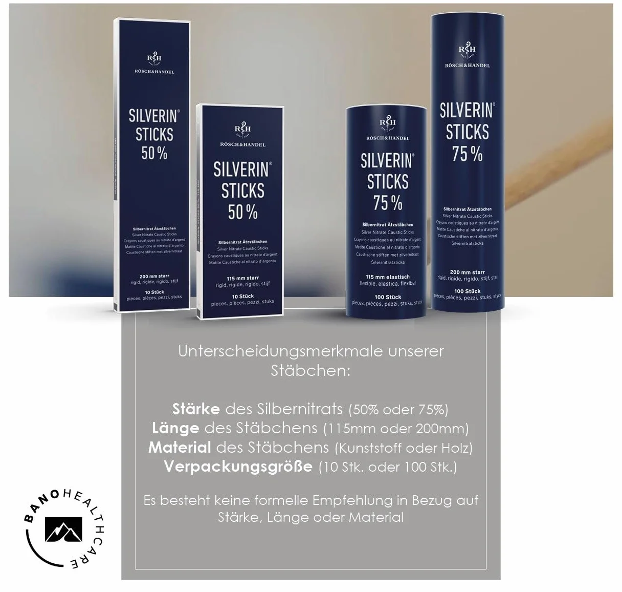 SILVERIN Pisaki z azotanem srebra 50% 115 mm 10 szt. usuwanie brodawek
