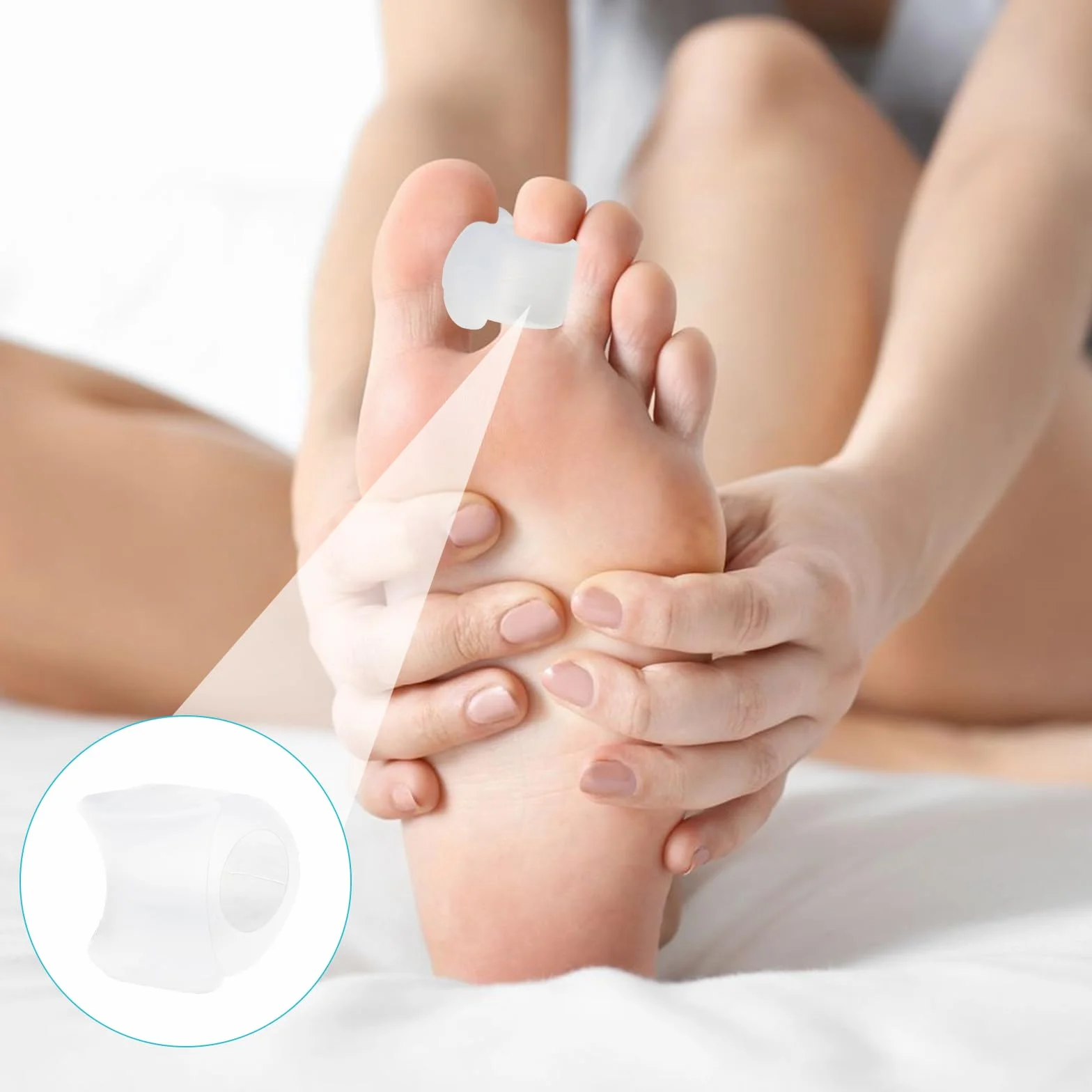 Silikonowe separatory palców do korekcji palucha koślawego, rozmiar 7 par