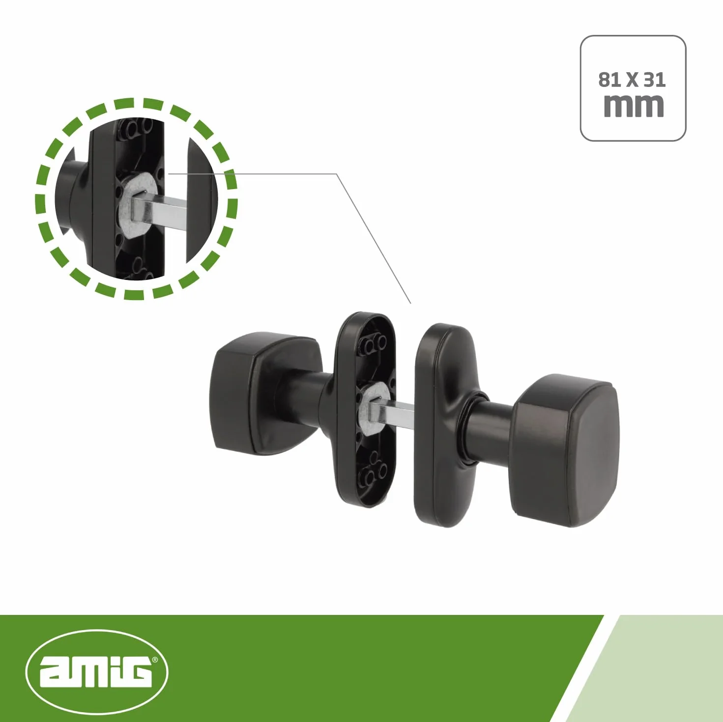 Amig 22040 - Gałka 6807 aluminium czarny