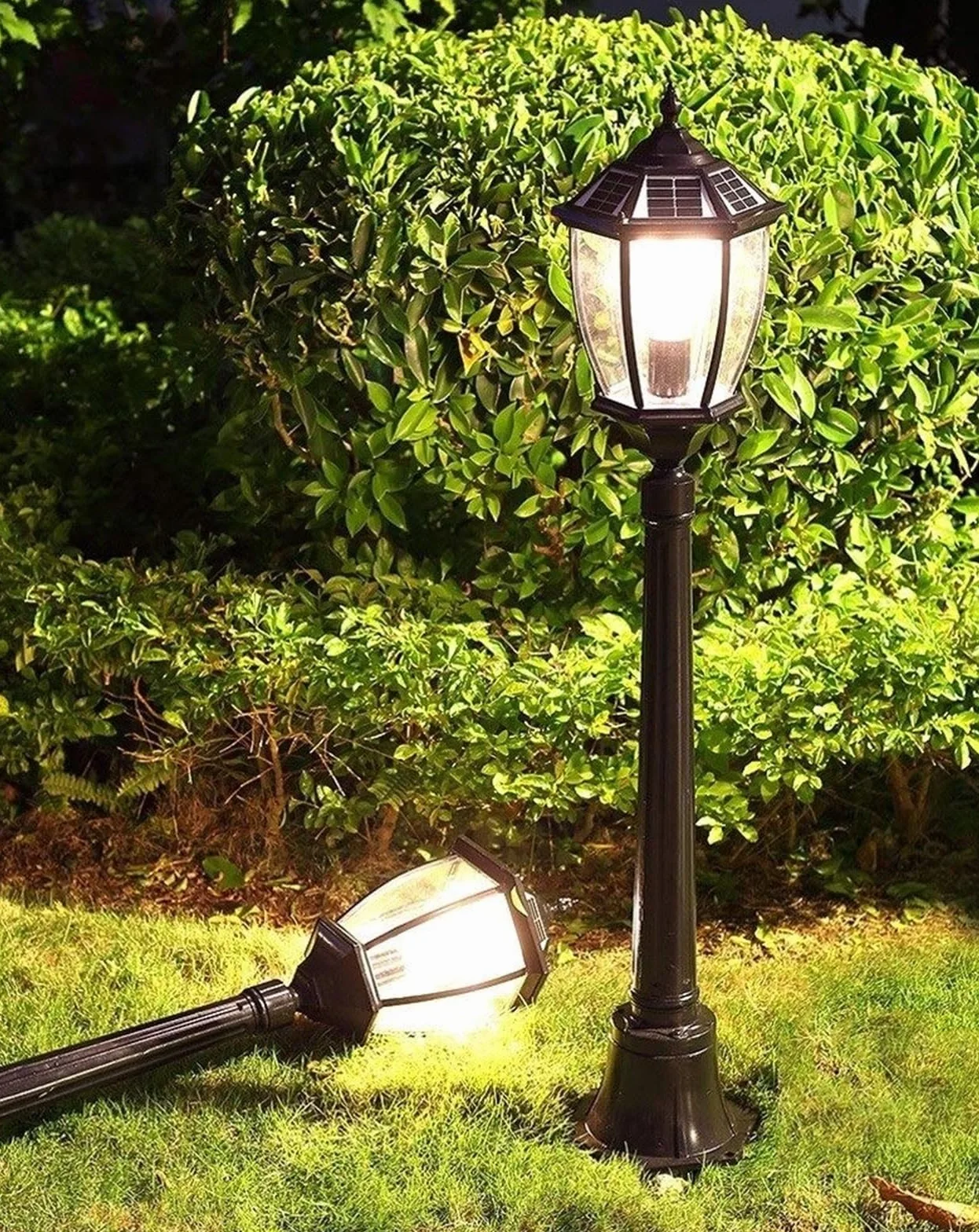 Lampy Zewnętrzne Na Taras, Słupki Oświetleniowe, Wiktoriańskie, Antyczne, Solarne, Wodoodporne, Ogrodowe, Europejskie, Krajobrazowe, Lampa Ścienna, Retro, Wysok(Czarny-1,4M)