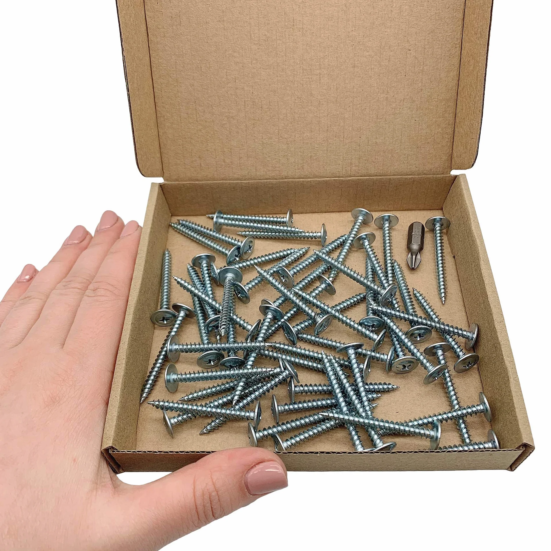 (50 sztuk) stal cynkowana 4,2 x 41 mm śruby do drewna, śruby metalowe, głowica kratownicy modyfikowanej krzyżakowej, samogwintujące (50, 4,2 x 41 mm)