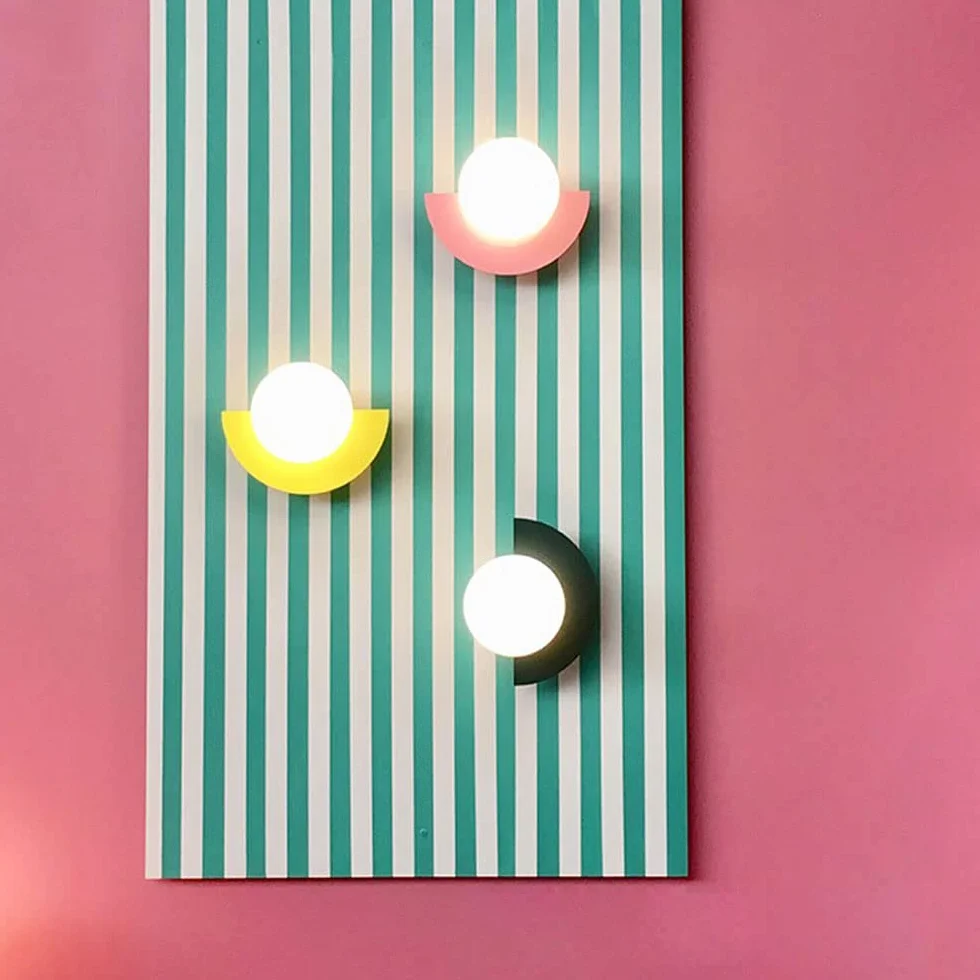 Nordycki szklany balon w kształcie LED lampa ścienna zamontowana geometryczna lampa nocna do sypialni lampa dekoracyjna do salonu lampy Inte