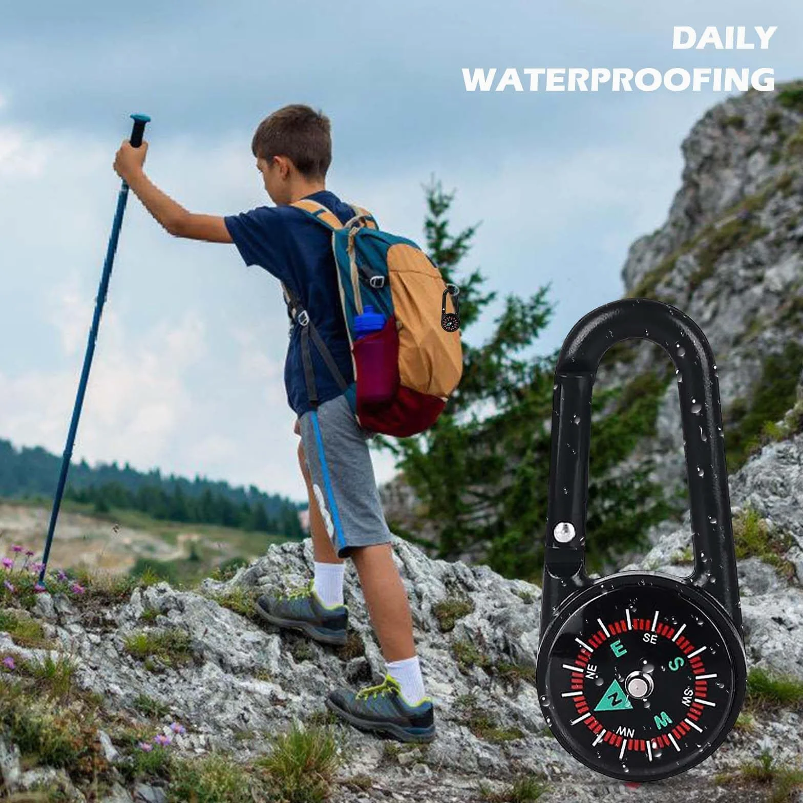 24 sztuki mini kompasu z karabińczykiem – drogowskaz uchwyt na klucze dla dzieci – karabińczyk, breloczek do kluczy, kompas, do aktywności na świeżym powietrzu, podróży, wędrówek, na kemping