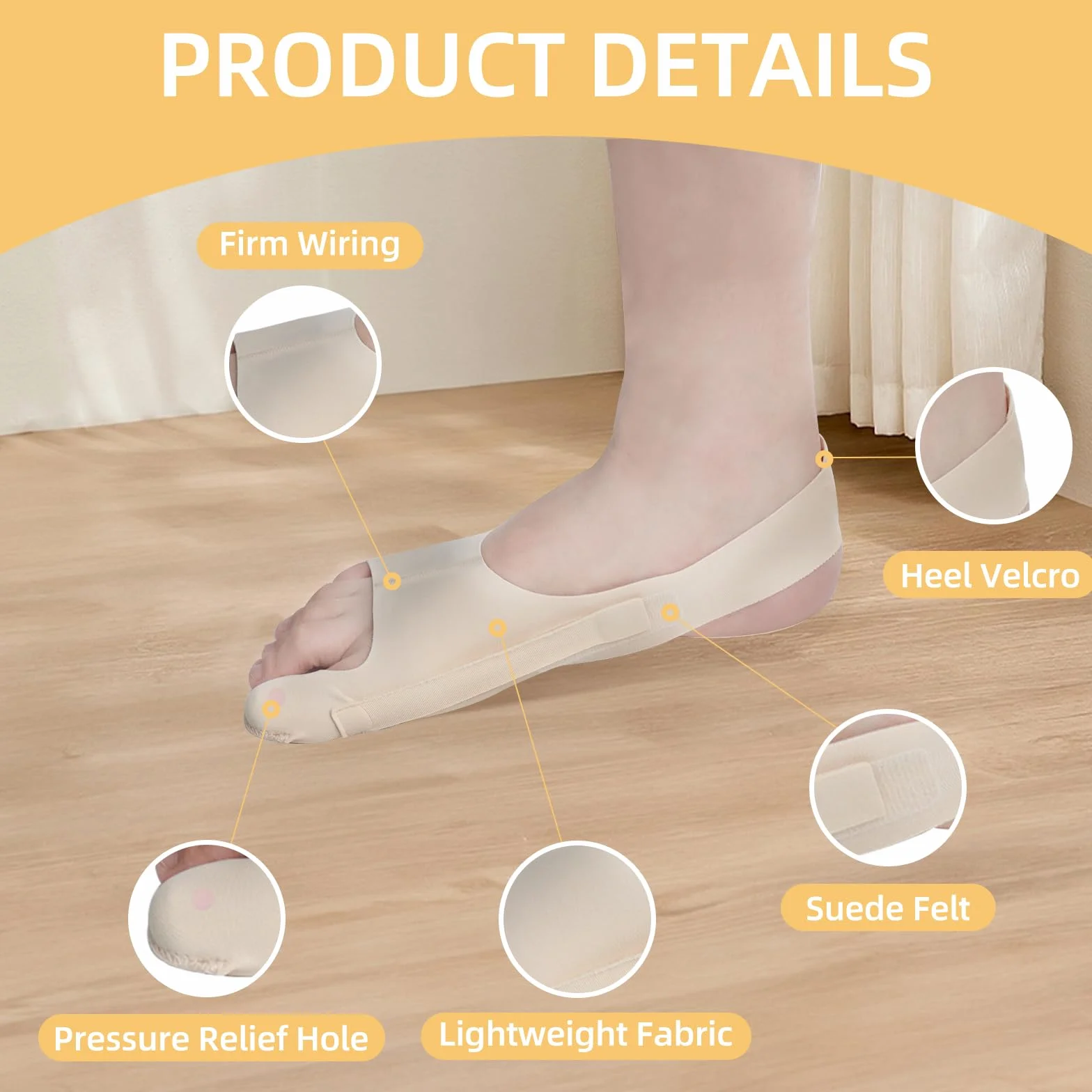 1 para ortopedycznej opaski korekcyjnej na hallux valgus, korekcja palca wielkiego, rozmiar M, Bunion Sleeve na prawą stopę, korekcja dużego palca i palca młotkowatego, regulowana opaska na stopę dla