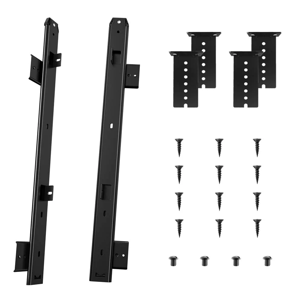FRMSAET Heavy Duty Grubość 305/355/405/455 mm Konstrukcja stalowa Łożysko kulkowe Prowadnice klawiatury Prowadnice szuflady na klawiaturę Akcesoria do szafek Osprzęt meblowy (455 mm, czarny)