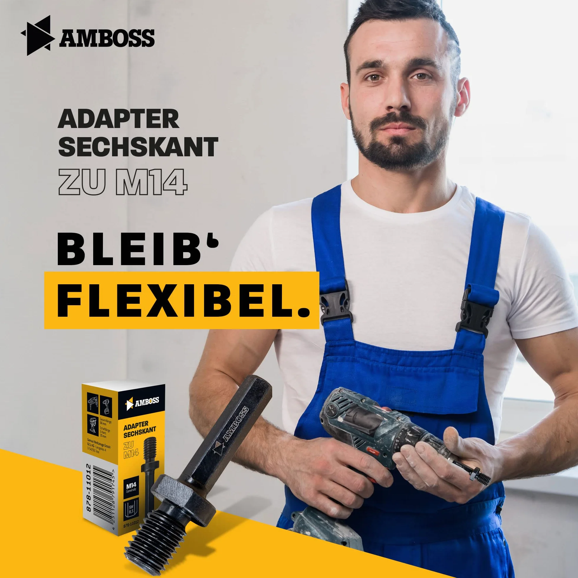 Amboss Werkzeuge Adapter 6-kątny na gwint M14 / szlifierka kątowa korony wiertnicze, talerze podporowe, szczotki druciane z wiertarką / diamentowe wiertło do płytek na sześciokątnym