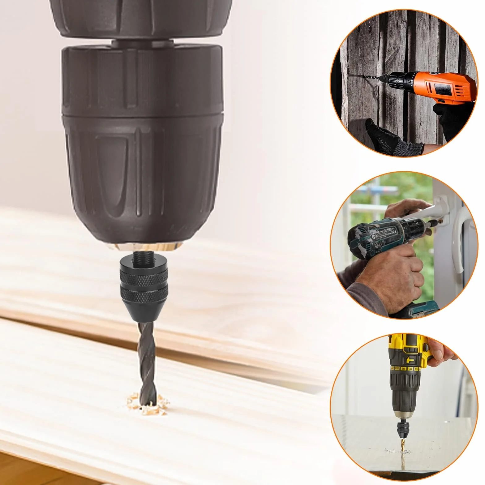 EEEKit Bezkluczowe Narzdzie do Konwersji Uchwytu Wiertarskiego, 1/4 Cala Szecioktny Adapter Konwerter Szybkiej Wymiany 0,3-6,5mm i 0,3-3,6mm