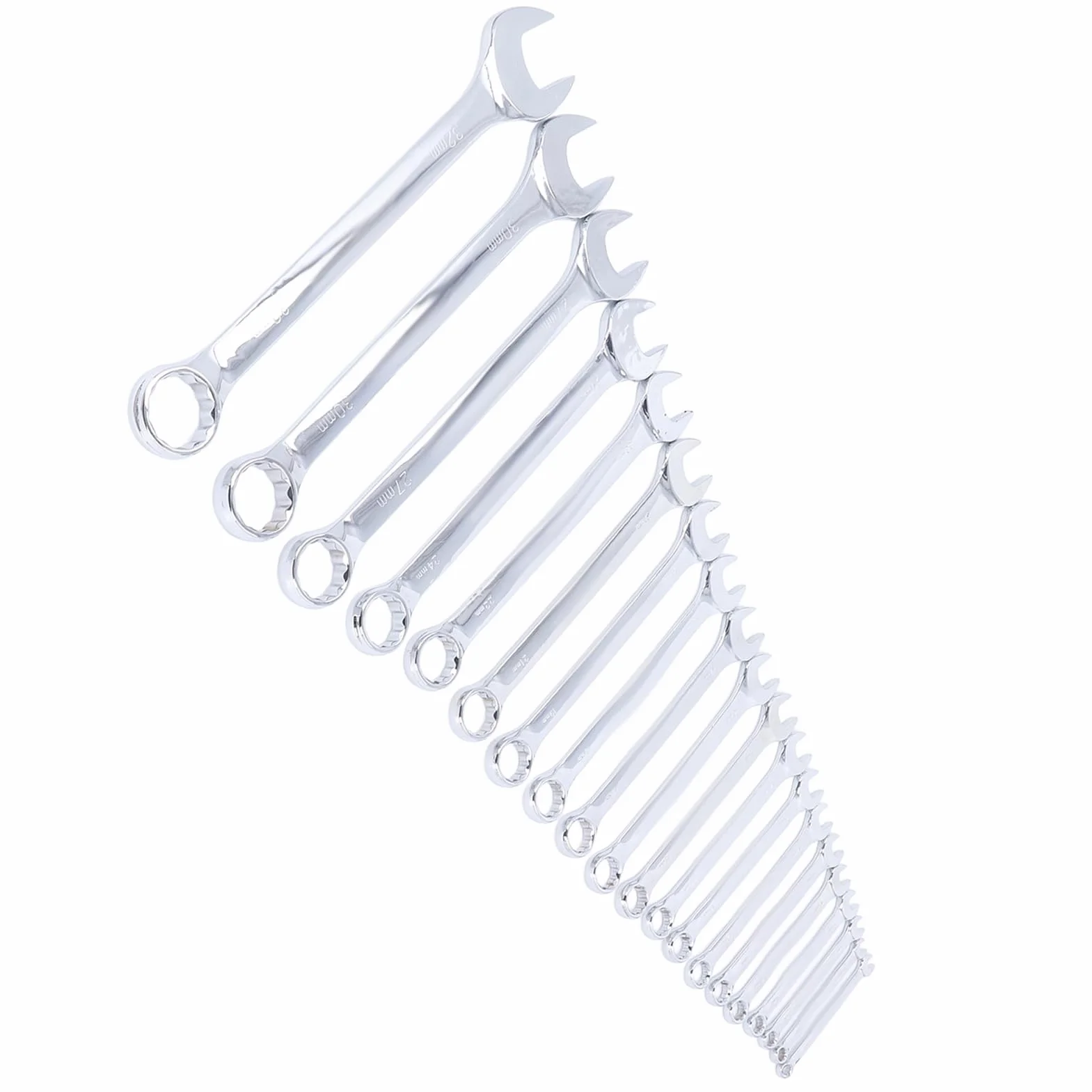 Zestaw Kluczy Metrycznych, 20-częściowy Zestaw Małych Kluczy Klucz Płasko-oczkowy 6 Mm do 32 Mm, Klucze Dwustronne ze Stali CRV Narzędzie Ręczne z Taśmą Zwijaną do Naprawy Samochodów i Naprawy Sprzętu