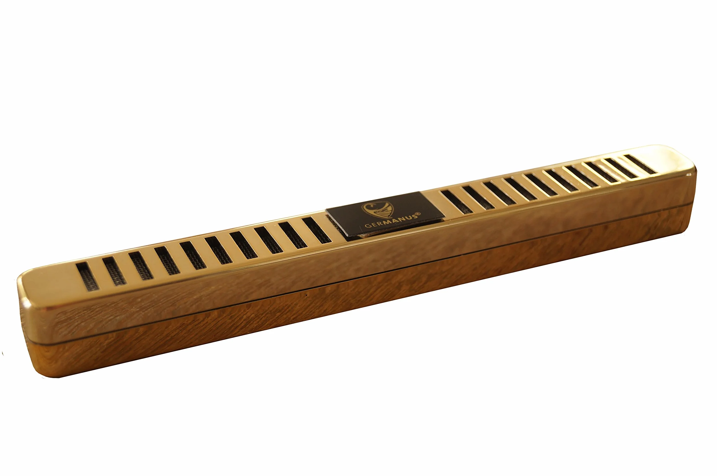 GERMANUS Humidor Nawilżacz do cygar złoty z kryształkami