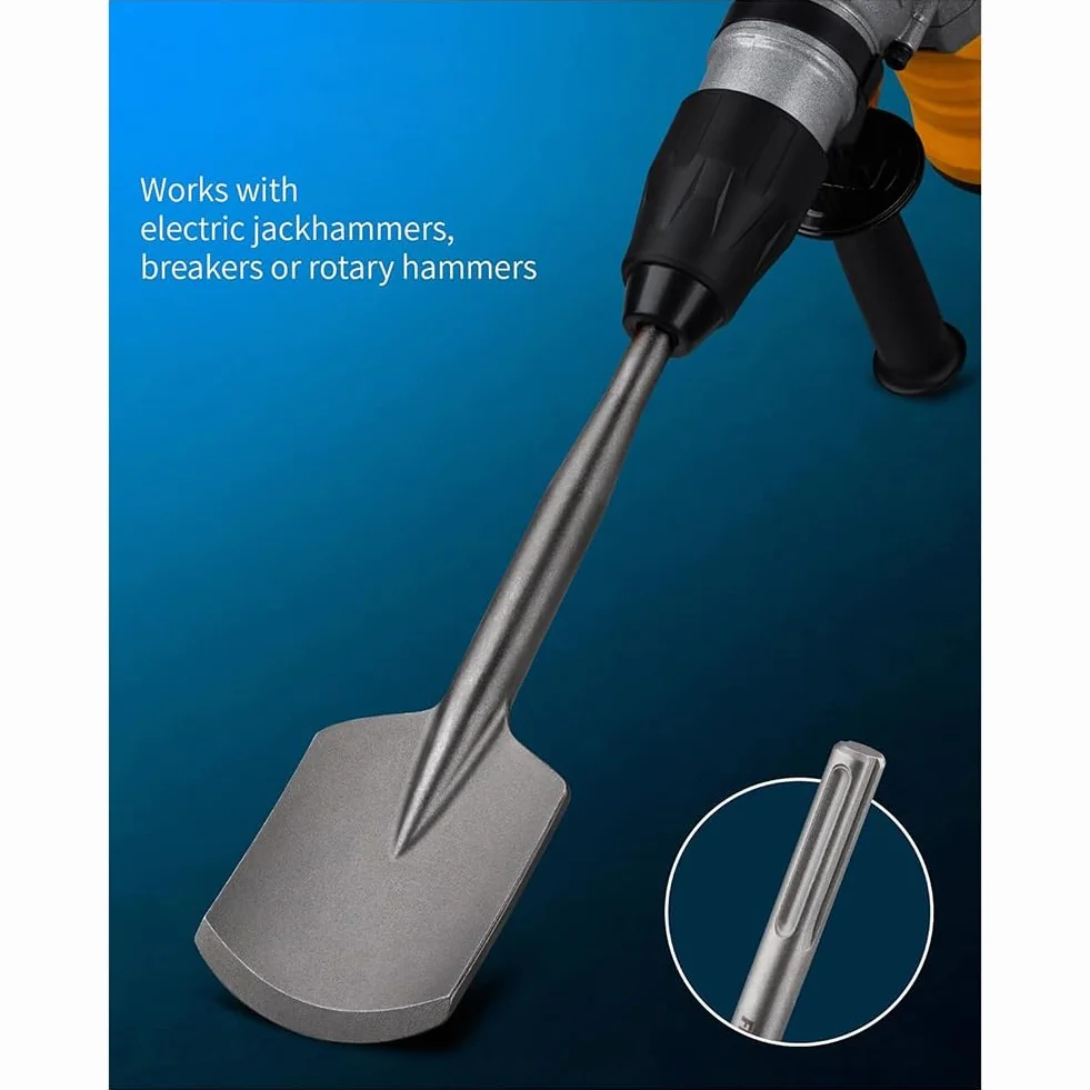 Wytrzymałe wiertło SDS Max Clay Spade Drill Bit 4 1/5.1 cm x 43 cm. Stalowa łopatka do zaprawy Załącznik Rozszerzone narzędzie do mieszania cementu