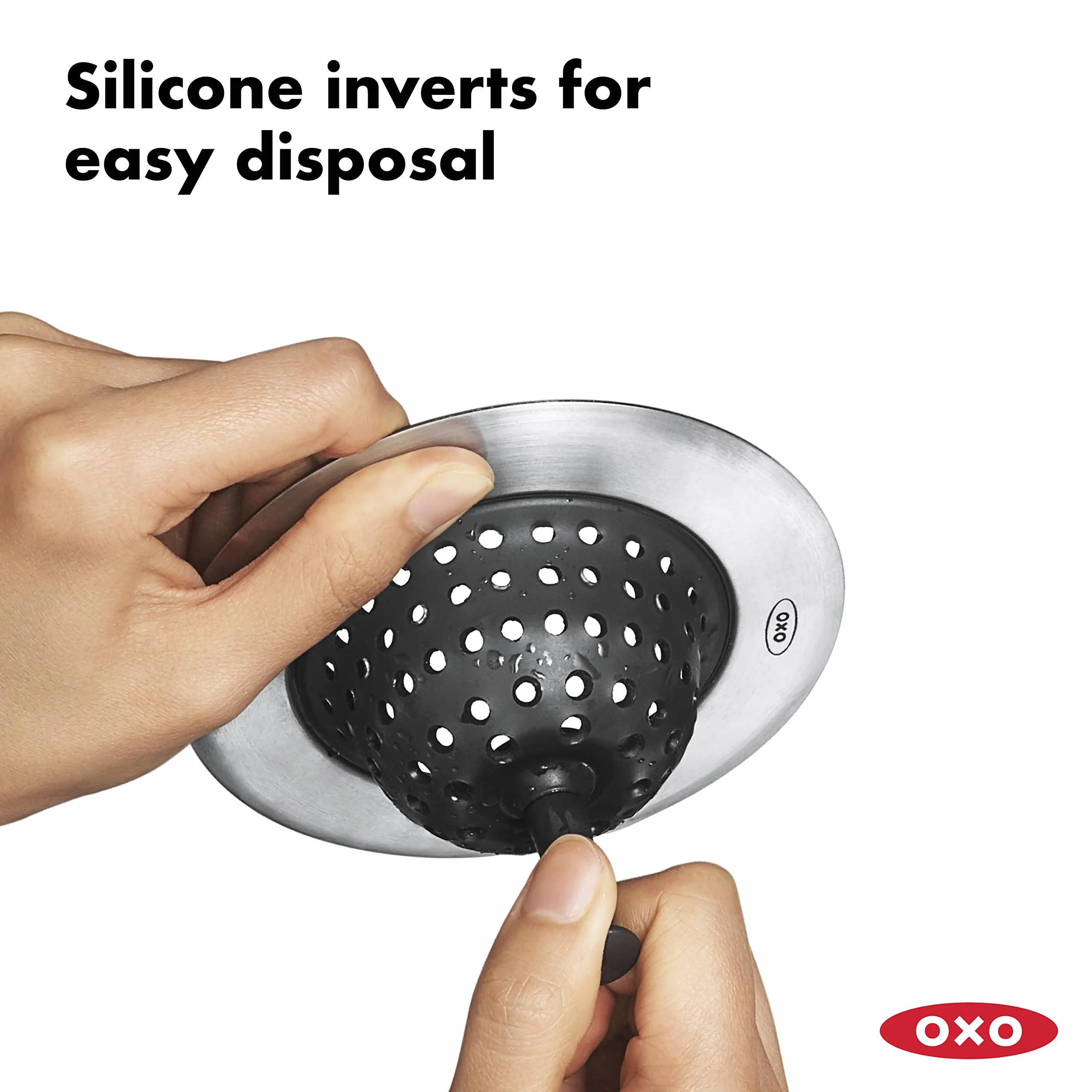OXO Good Grips silikonowe sitko do zlewu, szare