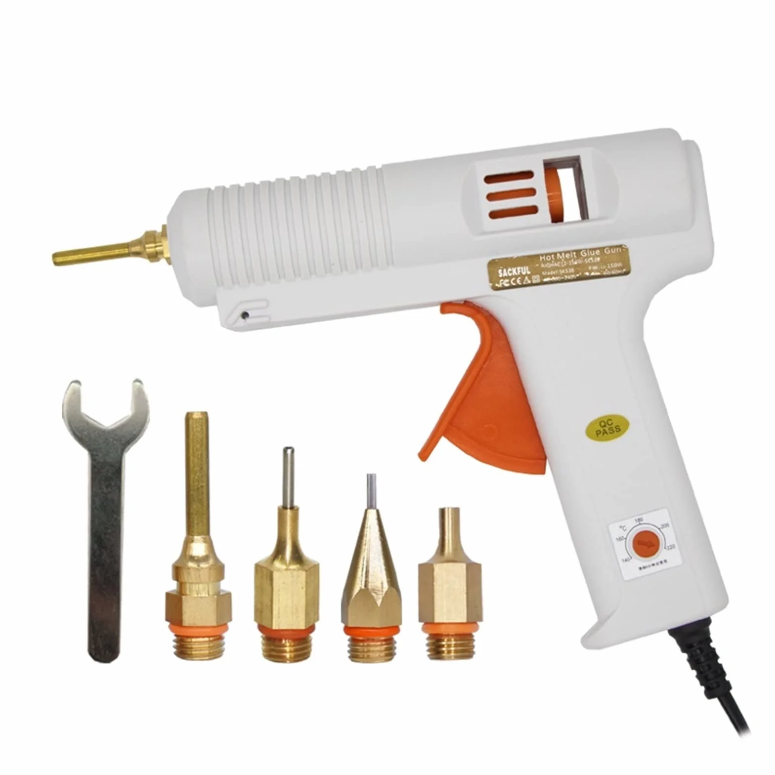 Pistolet do klejenia na gorąco do prac rzemieślnic 150W pistolet do klejenia na gorąco długa dysza średnica 1mm 1.3mm mała przysłona przemysłowy pistolet do klejenia DIY Craft Repair Tools pistolet do