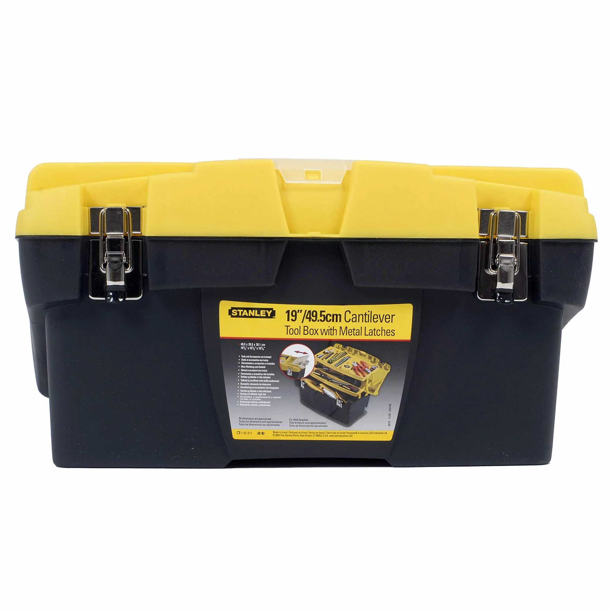 Stanley 1-92-911 Jumbo skrzynka na narzędzia wspornikowe 49,5 cm (19-1/5.1 cm), czarny/żółty