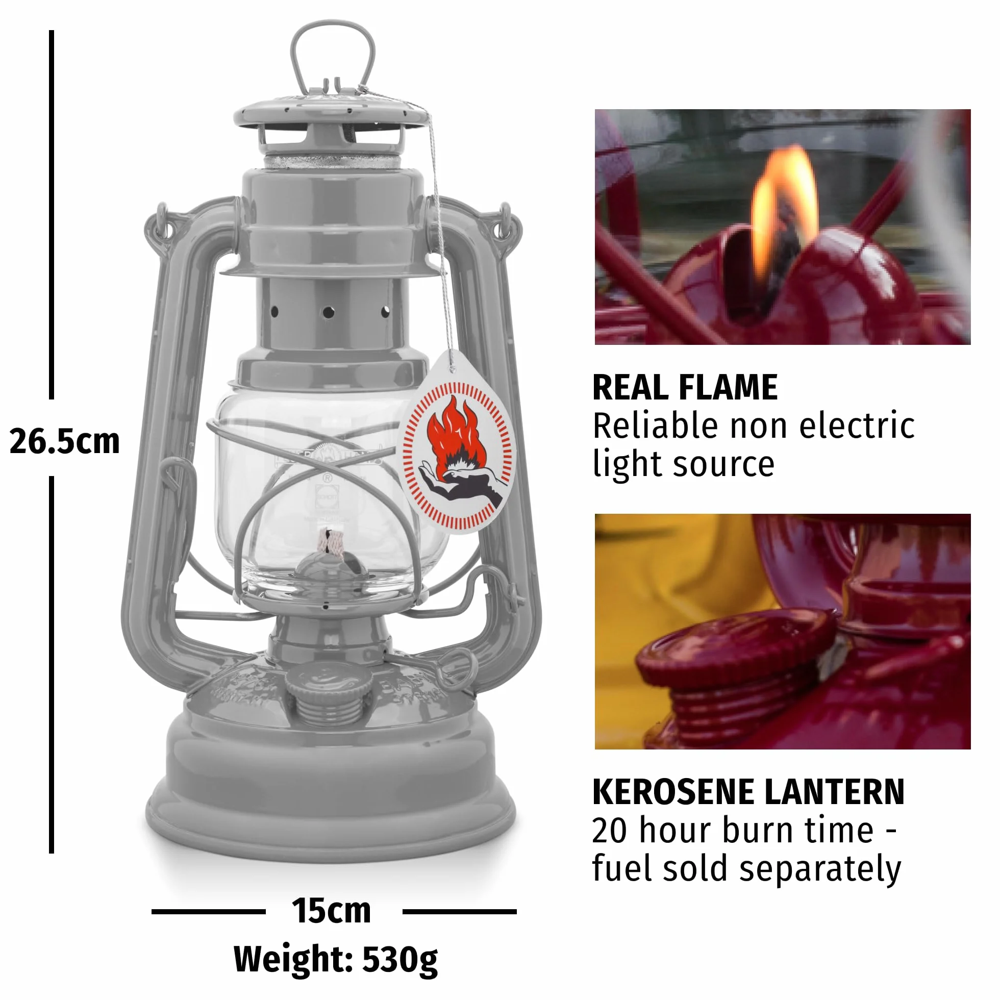 Feuerhand Baby Special 276 latarnia sztormowa – Made in Germany od 1893 roku – lampa naftowa ze stali malowanej proszkowo i szkła odpornego na pęknięcia – matowa czerń